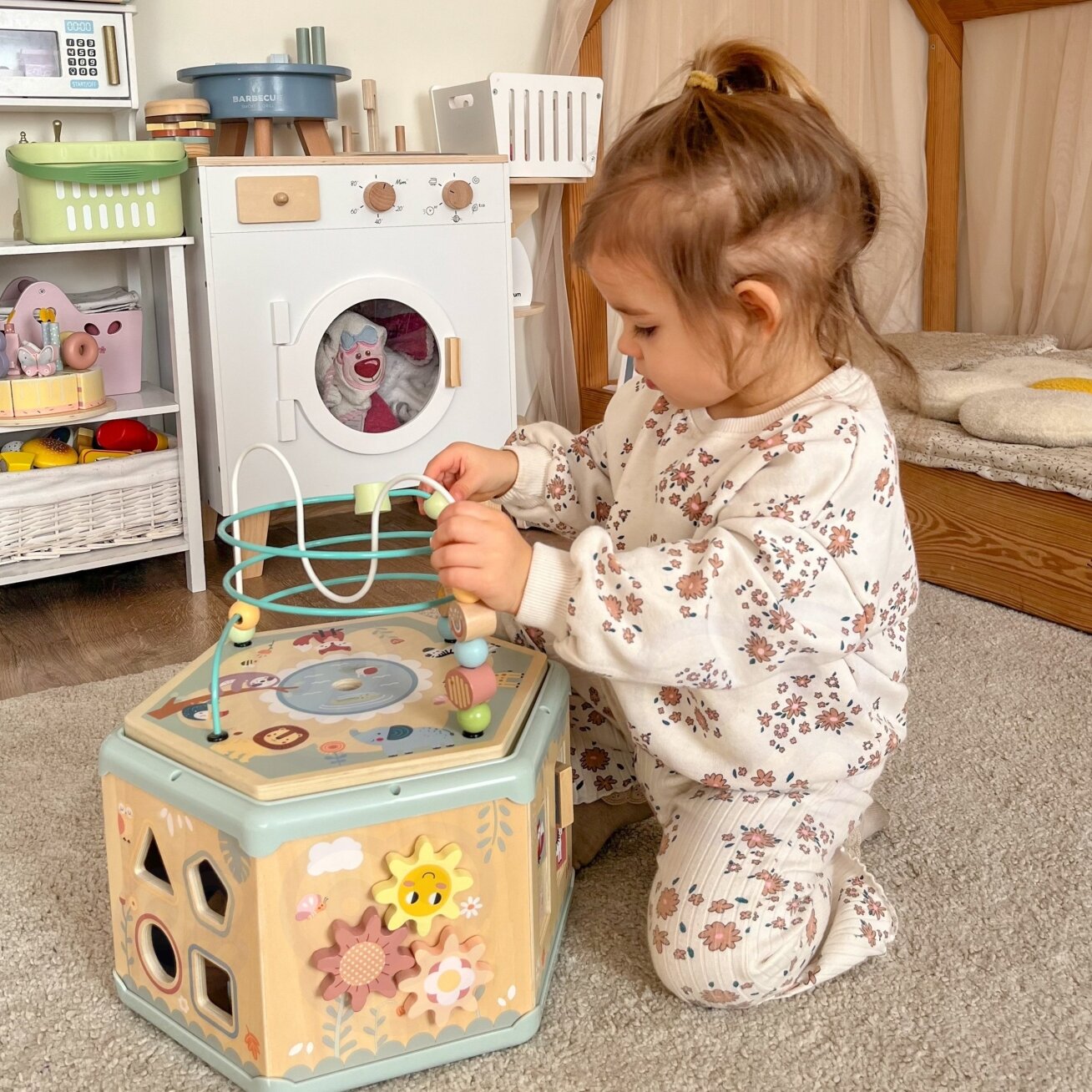 TOOKY TOY Interaktyvus medinis šešiakampis Montessori atidaromas dėžutės tipo žaislas 3 TOOKY TOY Interaktyvus medinis šešiakampis Montessori atidaromas dėžutės tipo žaislas 3