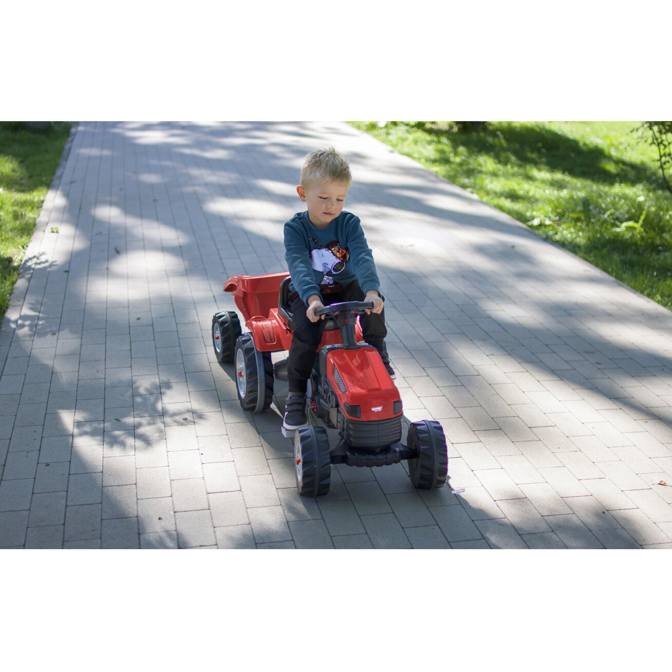 WOOPIE Pedalinis traktorius Farmer GoTrac MAXI su priekaba, tylūs ratai 5