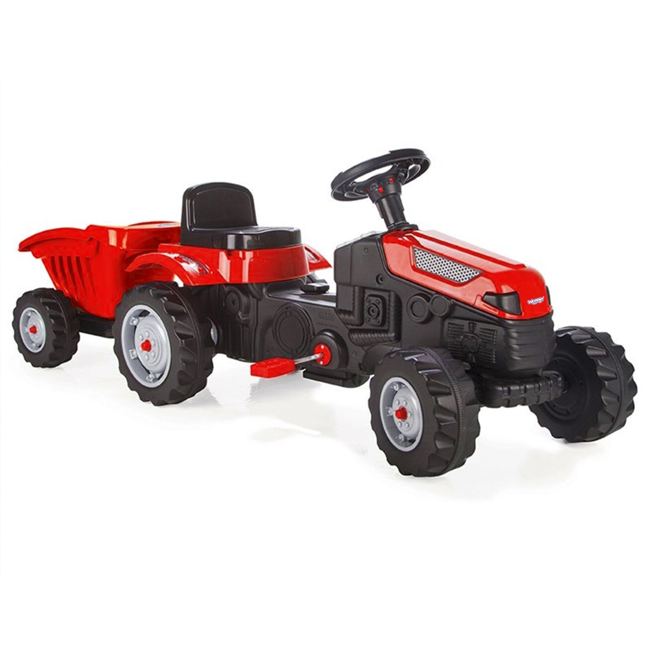 WOOPIE Pedalinis traktorius Farmer GoTrac MAXI su priekaba, tylūs ratai 21