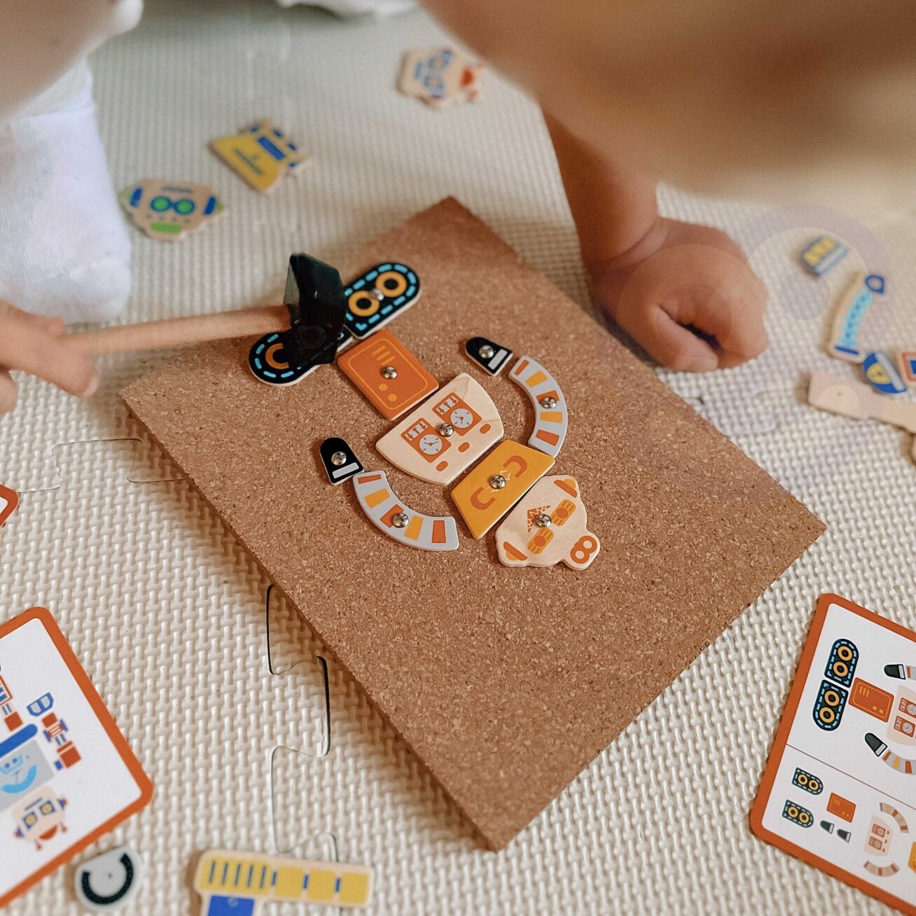VIGA medinė kalimo mozaika Robotai 45 elementai Montessori 3 VIGA medinė kalimo mozaika Robotai 45 elementai Montessori 3
