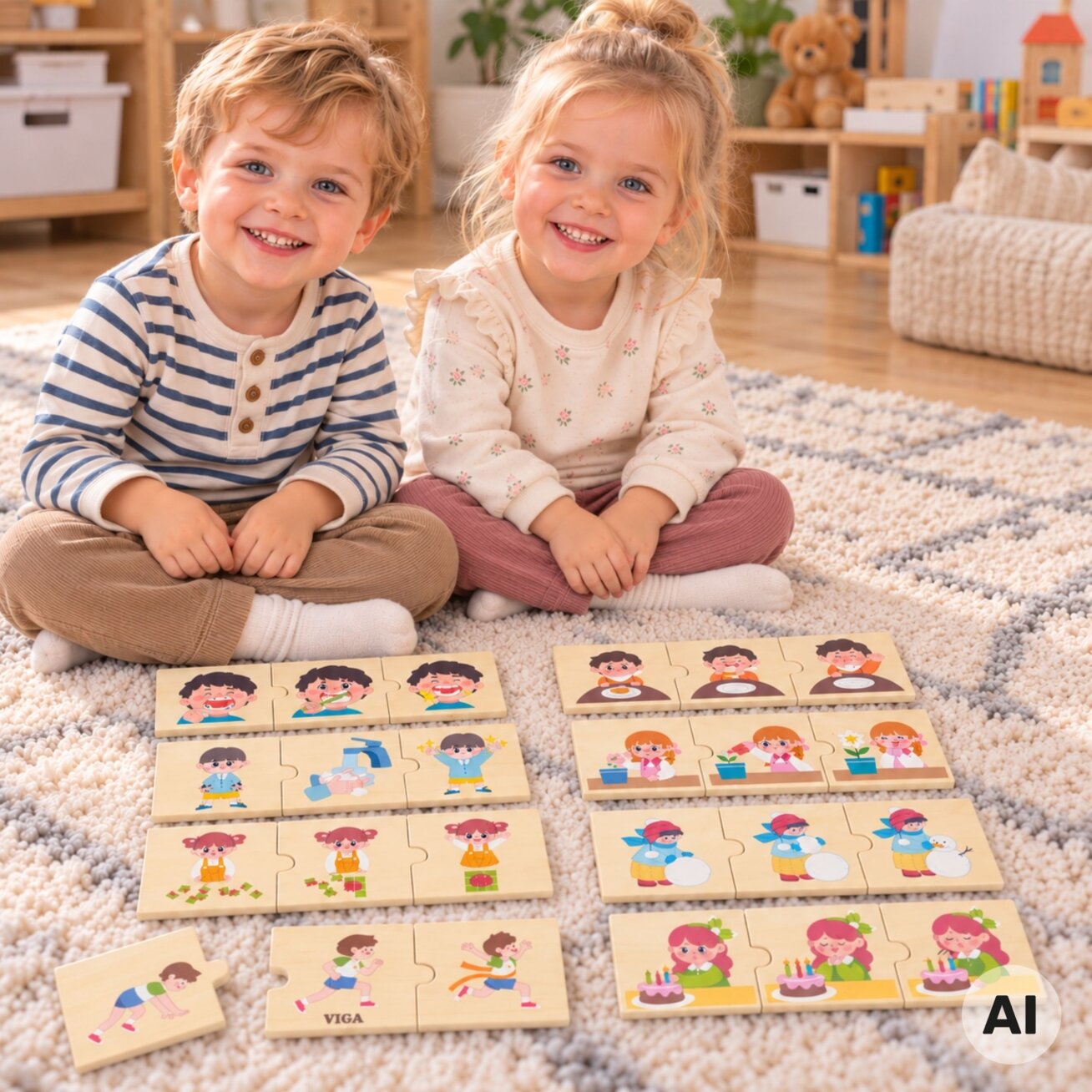 VIGA Medinė dėlionė Puzzle Suderink vaikų veiklas 1