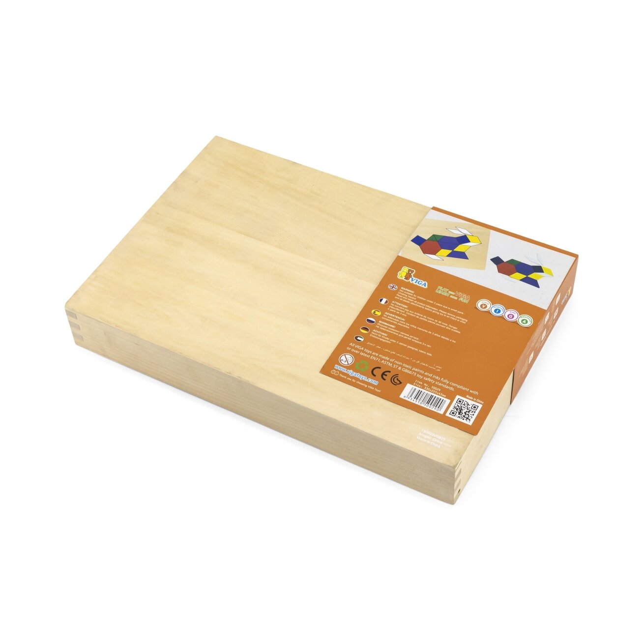 VIGA medinė geometrinė mozaika Dieneso kaladėlės loginė dėlionė Montessori 148 el. 4