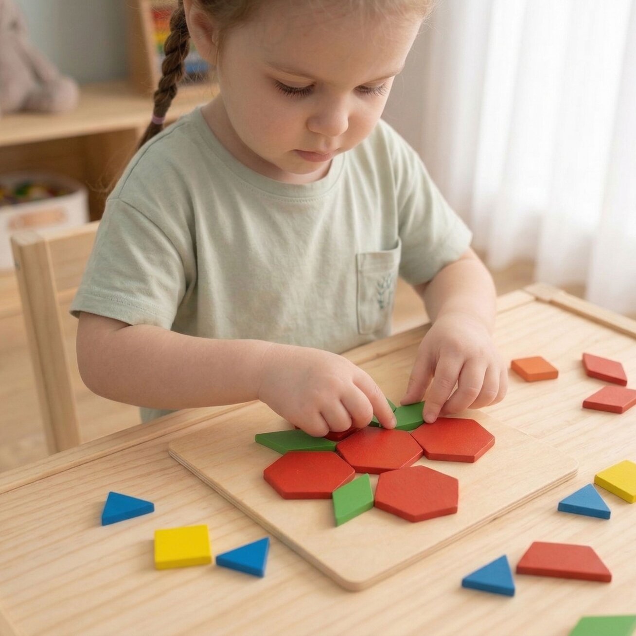 VIGA medinė geometrinė mozaika Dieneso kaladėlės loginė dėlionė Montessori 148 el. 6 VIGA medinė geometrinė mozaika Dieneso kaladėlės loginė dėlionė Montessori 148 el. 6