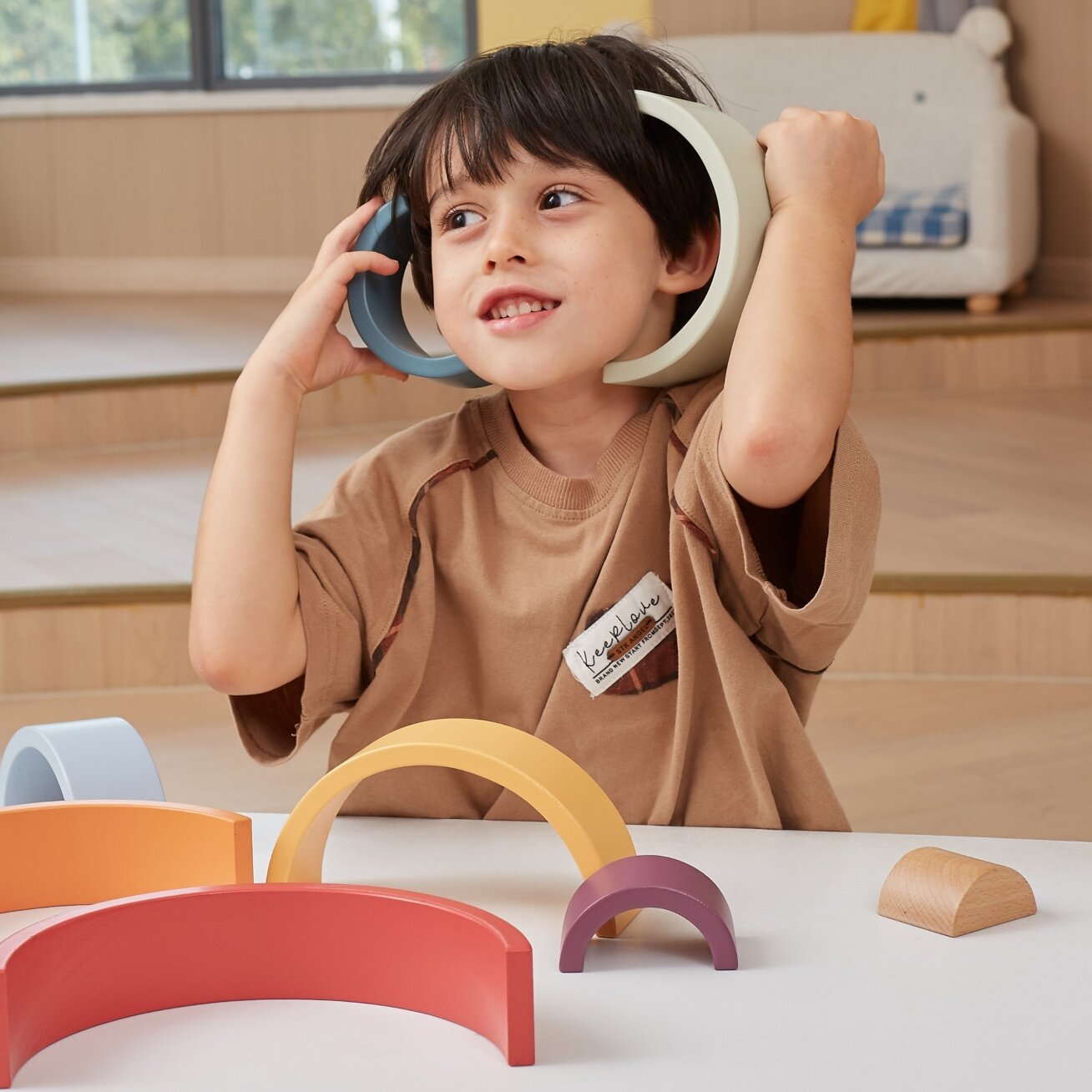 VIGA PolarB Medinis vaivorykštės dėlionė – kūrybinės Montessori kaladėlės 3 VIGA PolarB Medinis vaivorykštės dėlionė – kūrybinės Montessori kaladėlės 3