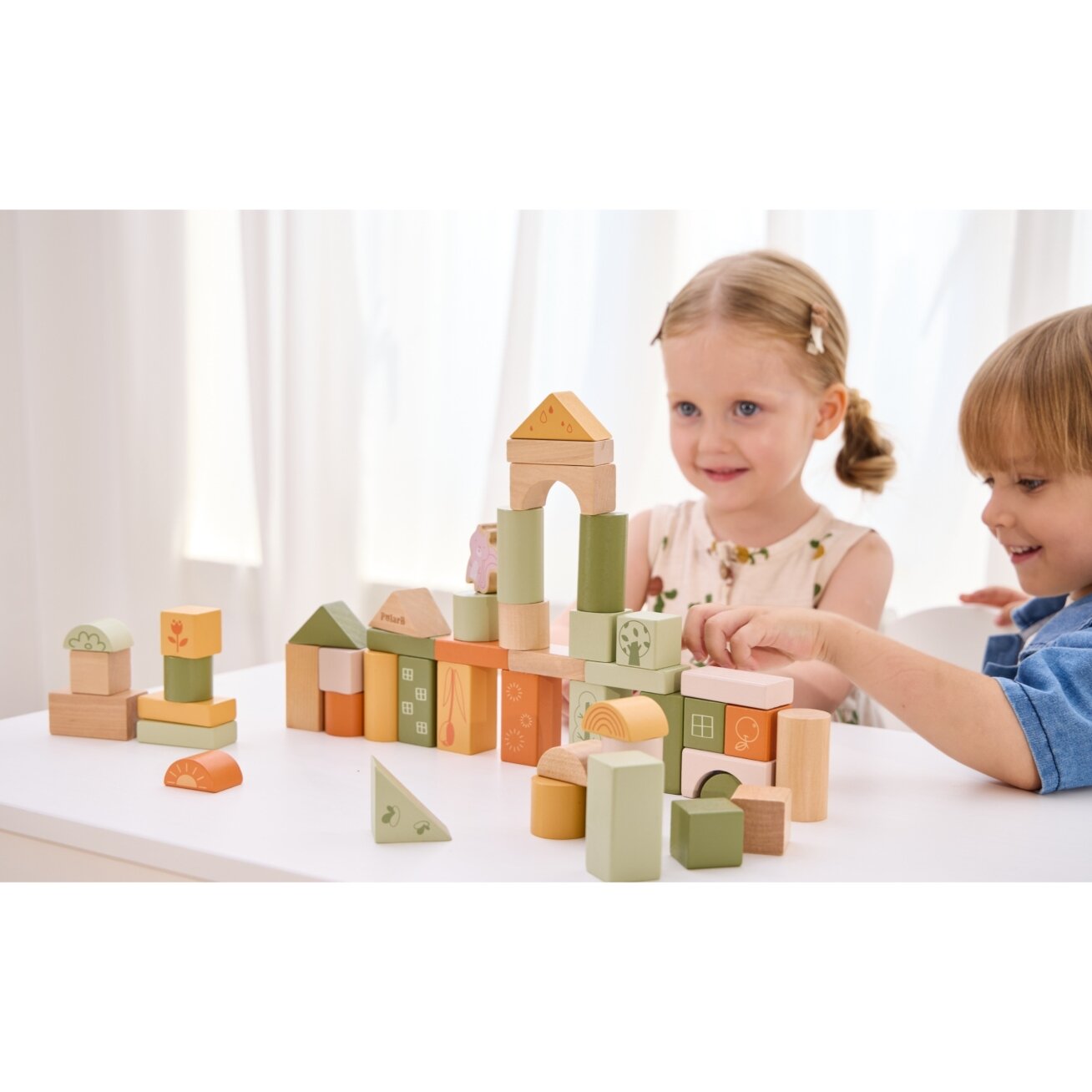 VIGA PolarB medinės kaladėlės Montessori gyvūnai 50 vnt. 3
