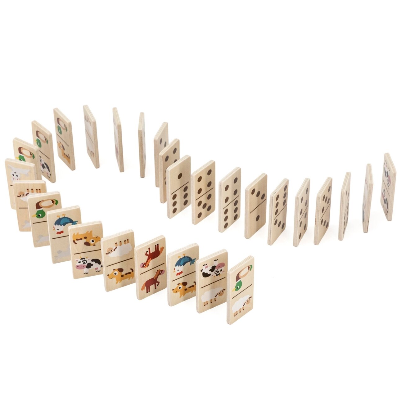 VIGA medinis domino 2in1 Gyvūnai ir skaičiai 5 VIGA medinis domino 2in1 Gyvūnai ir skaičiai 5