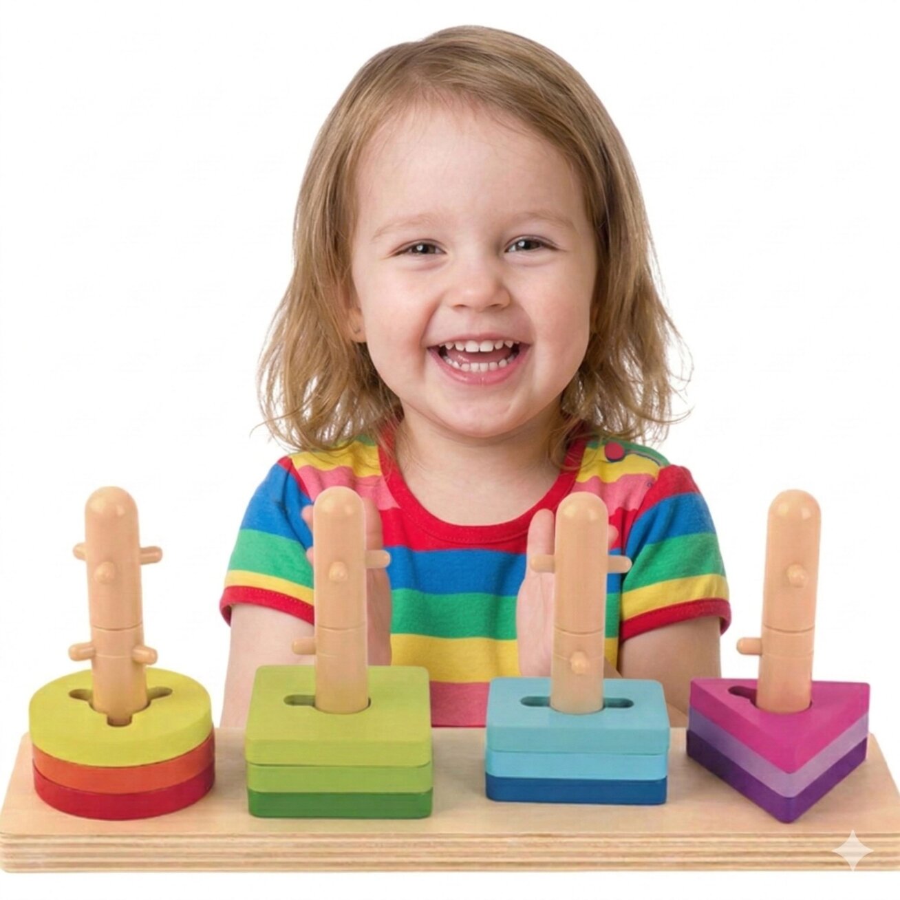 TOOKY TOY formų rūšiuoklis su spalvotomis Montessori kaladėlėmis 3