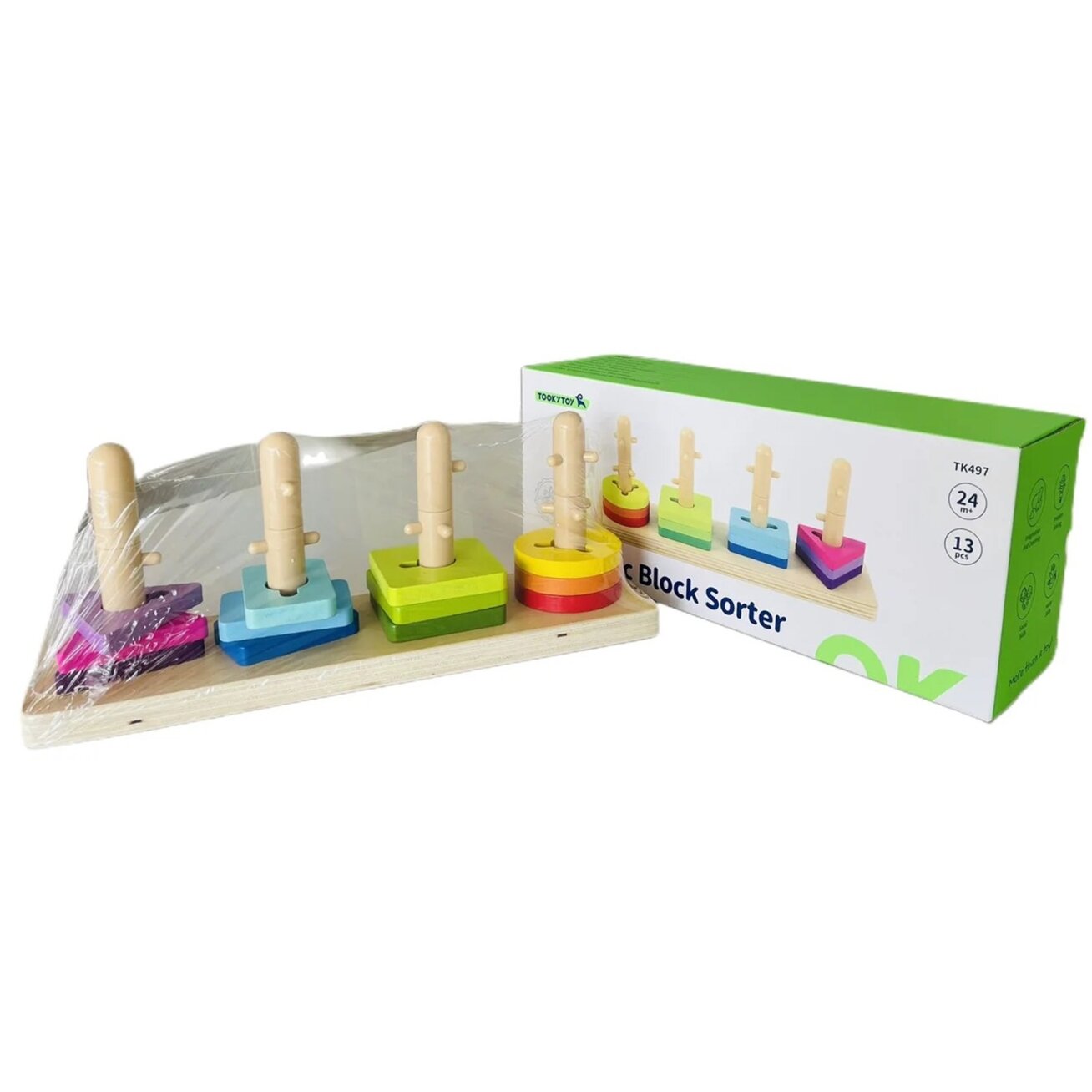 TOOKY TOY formų rūšiuoklis su spalvotomis Montessori kaladėlėmis 6 TOOKY TOY formų rūšiuoklis su spalvotomis Montessori kaladėlėmis 6