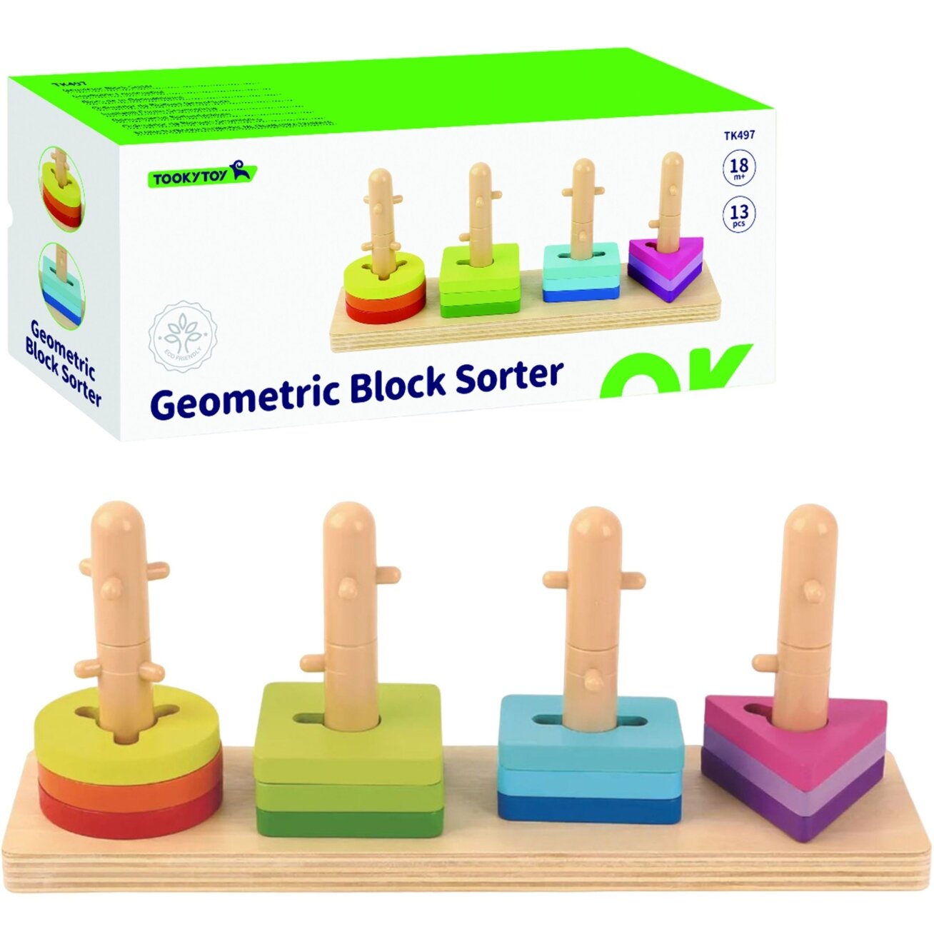 TOOKY TOY formų rūšiuoklis su spalvotomis Montessori kaladėlėmis 7 TOOKY TOY formų rūšiuoklis su spalvotomis Montessori kaladėlėmis 7