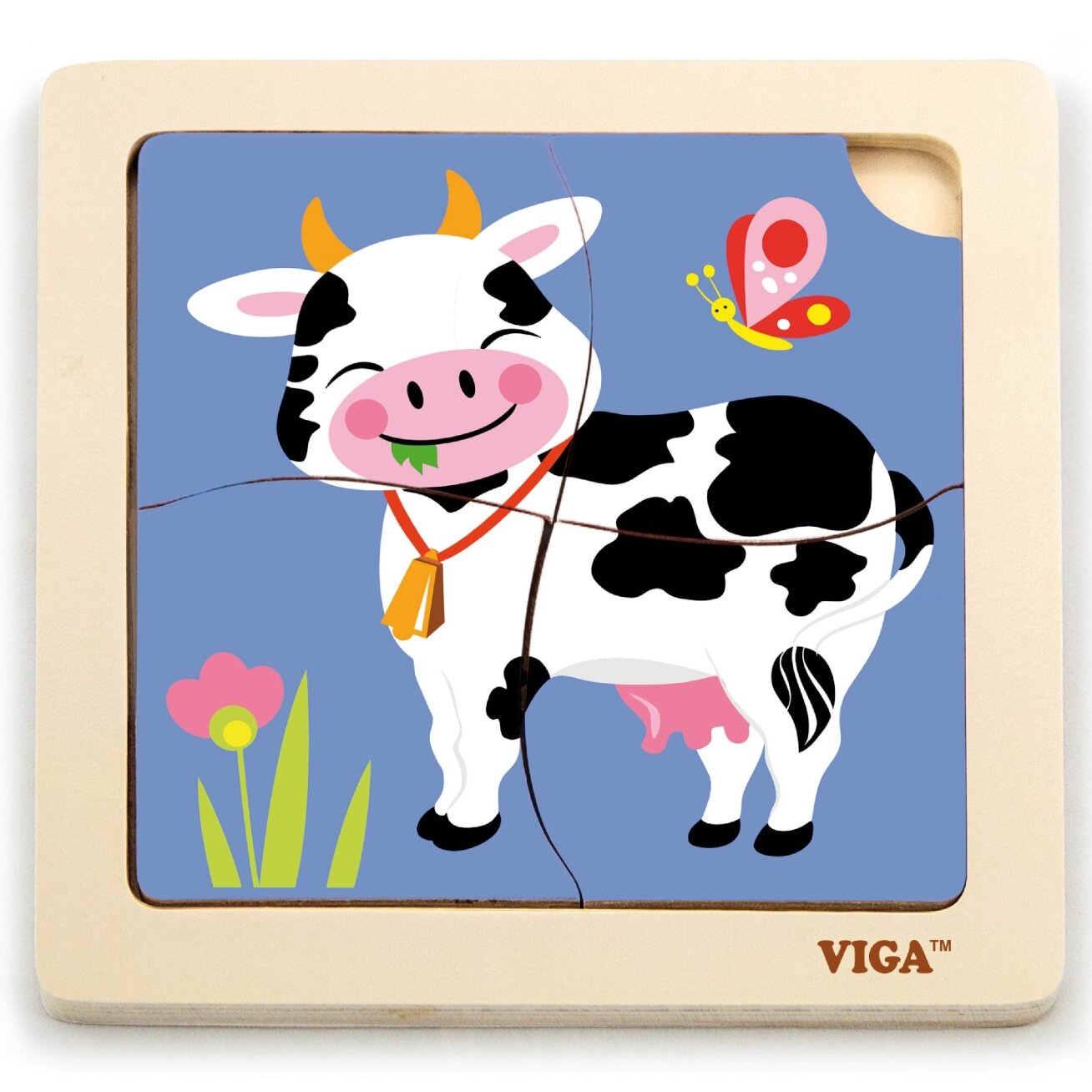 VIGA Patogūs mediniai dėlionės puzzle „Karvutė“ 2 VIGA Patogūs mediniai dėlionės puzzle „Karvutė“ 2