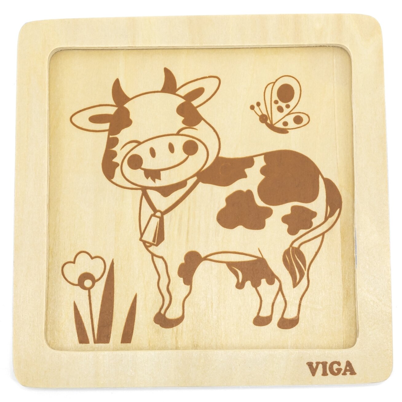 VIGA Patogūs mediniai dėlionės puzzle „Karvutė“ 4