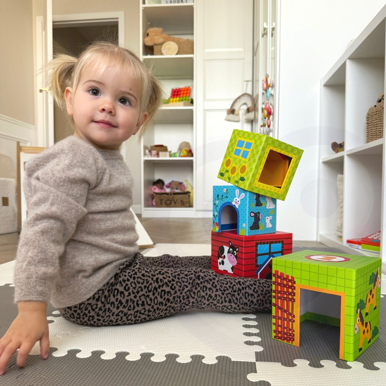 WOOPIE GREEN Edukacinė dėlionė Ūkis kubeliais dėžutėse + figūrėlės 10 el. 4 WOOPIE GREEN Edukacinė dėlionė Ūkis kubeliais dėžutėse + figūrėlės 10 el. 4