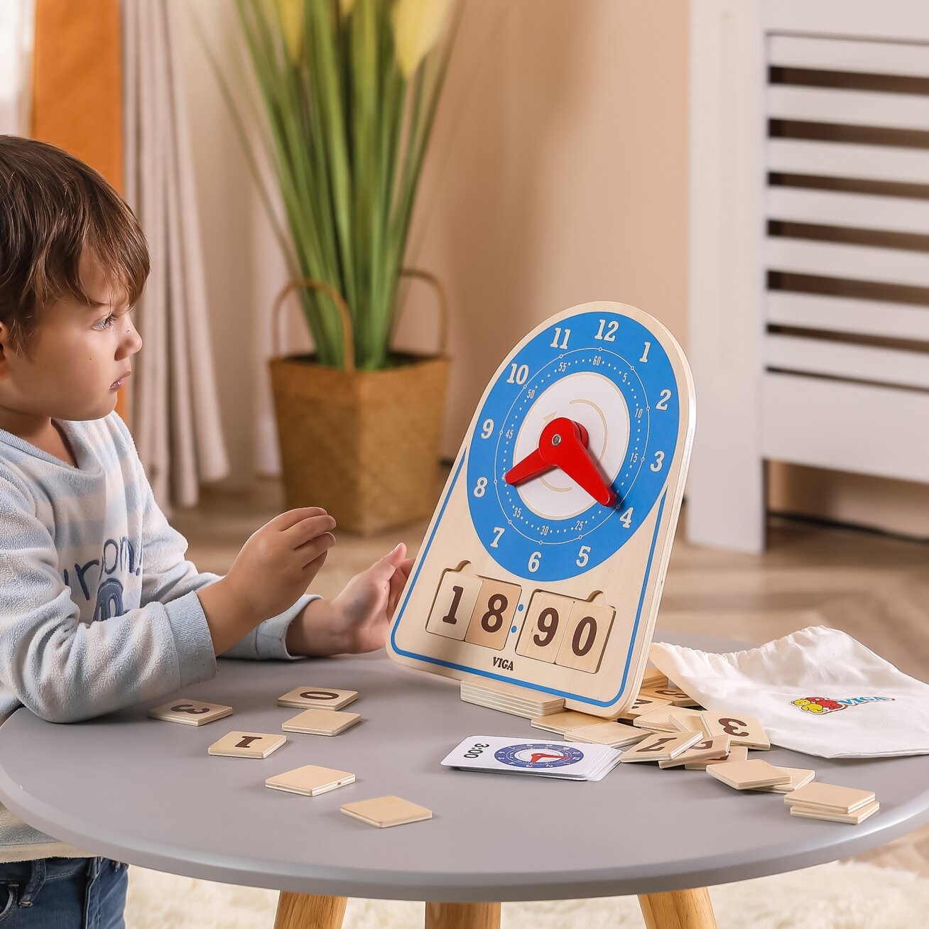 VIGA medinis laikrodis – Montessori laiko ir laikrodžio mokymasis 4