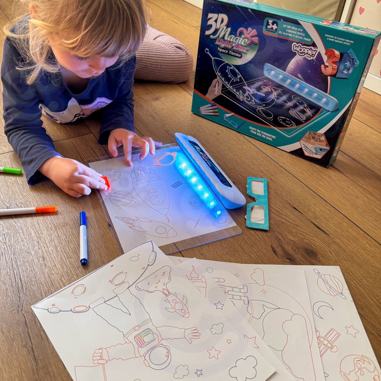 WOOPIE Magnetinė 3D piešimo lentelė su LED apšvietimu 2