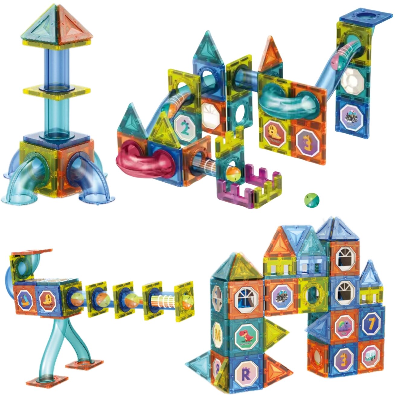WOOPIE magnetiniai konstrukciniai 3D blokeliai edukacinis rinkinys rutuliukų trasa 42 el. 1 WOOPIE magnetiniai konstrukciniai 3D blokeliai edukacinis rinkinys rutuliukų trasa 42 el. 1