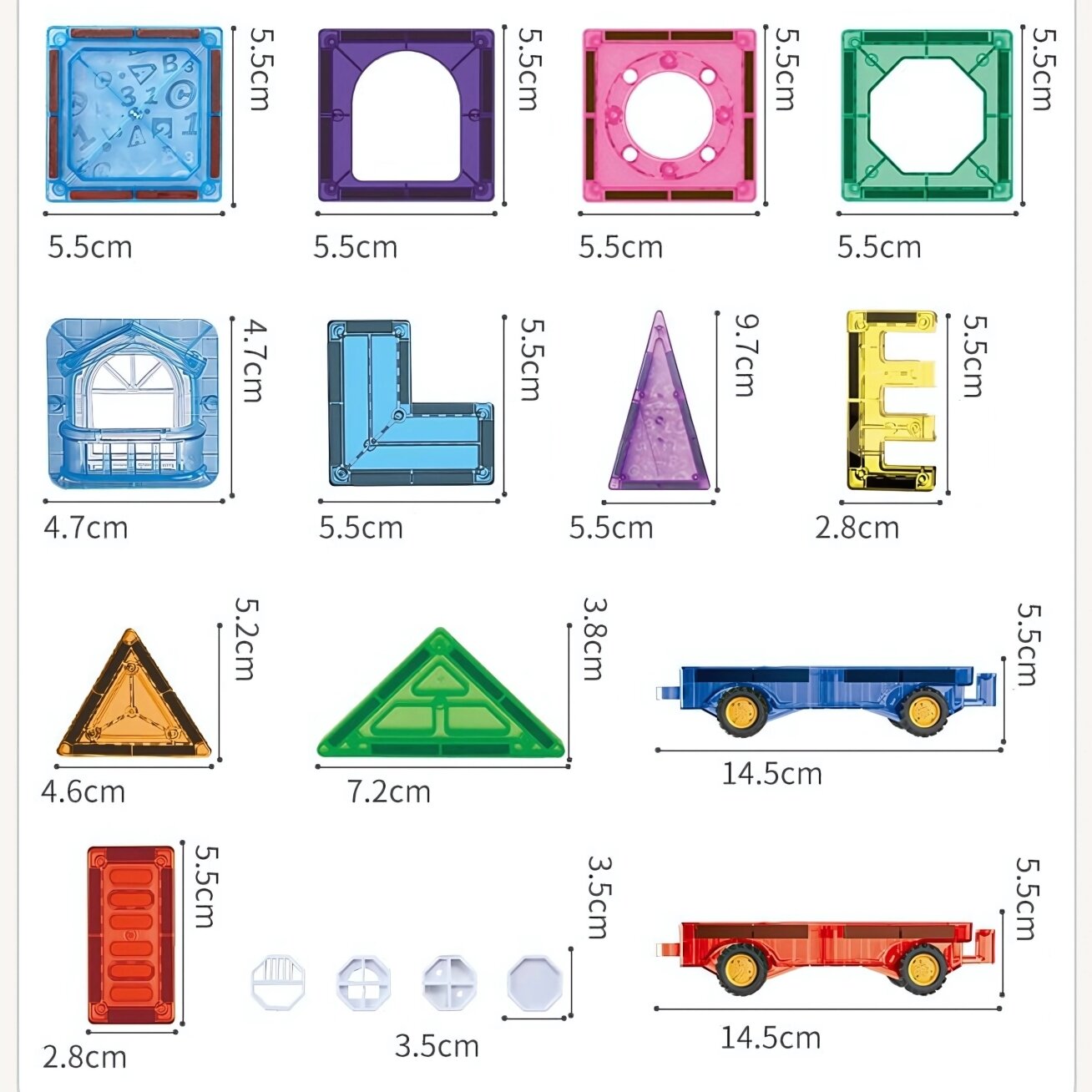 WOOPIE magnetinės konstrukcinės 3D kaladėlės edukacinis rinkinys Pilis Transporto priemonės 110 el. 7