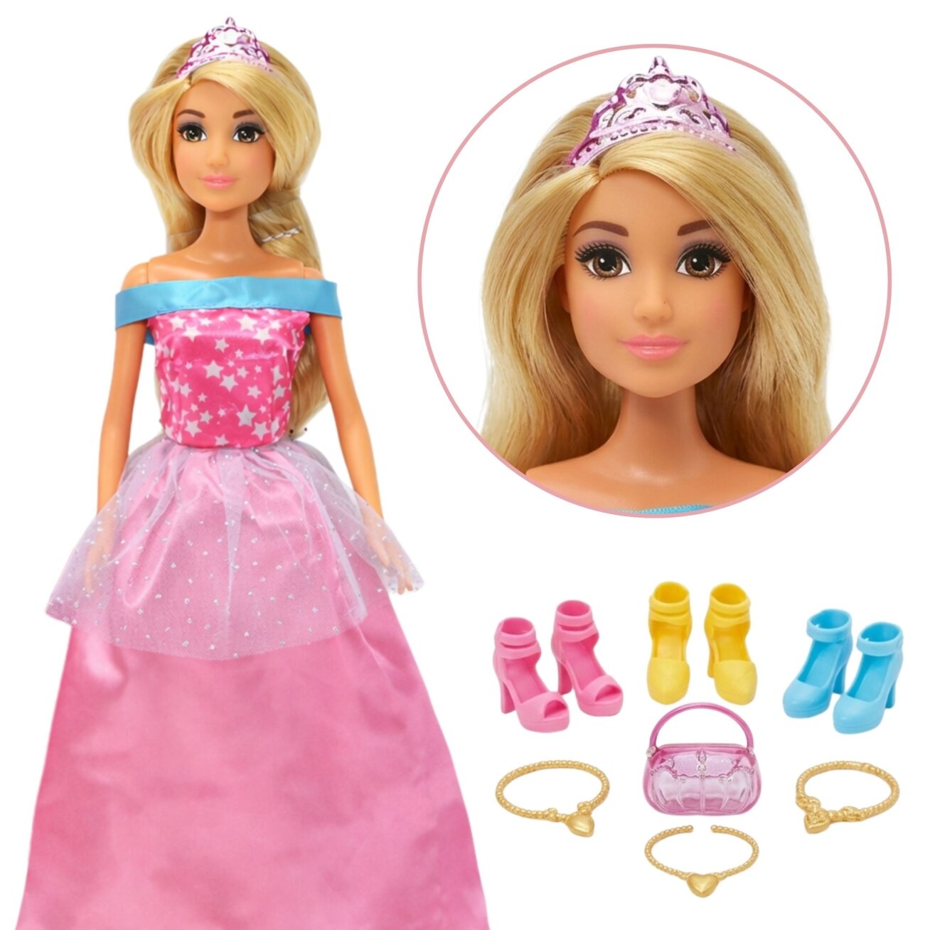 WOOPIE ROYAL 5 balių suknelių rinkinys su aksesuarais ir lėle 1 WOOPIE ROYAL 5 balių suknelių rinkinys su aksesuarais ir lėle 1