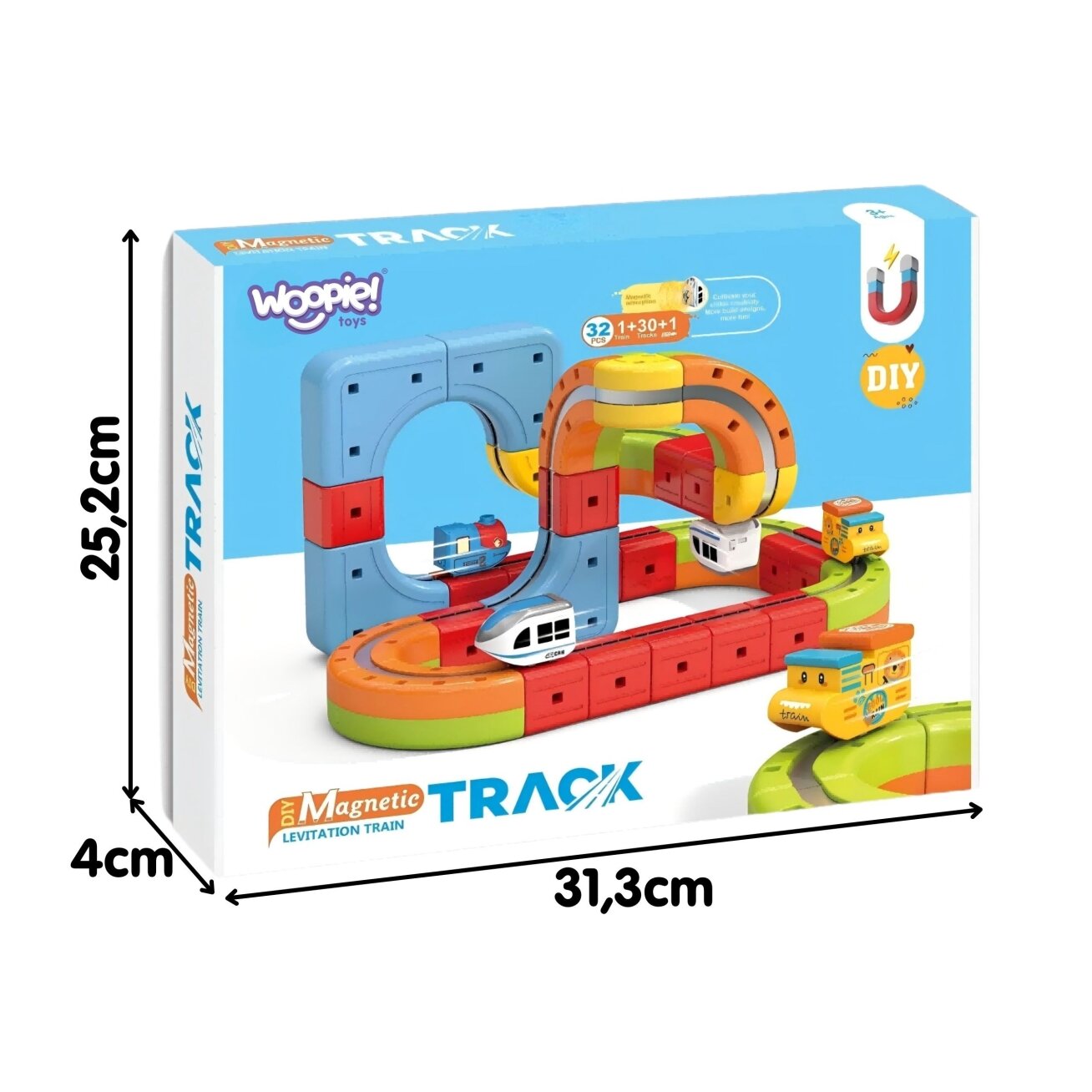 WOOPIE Magnetinės kaladėlės – levituojantis trasa 32 el. 7