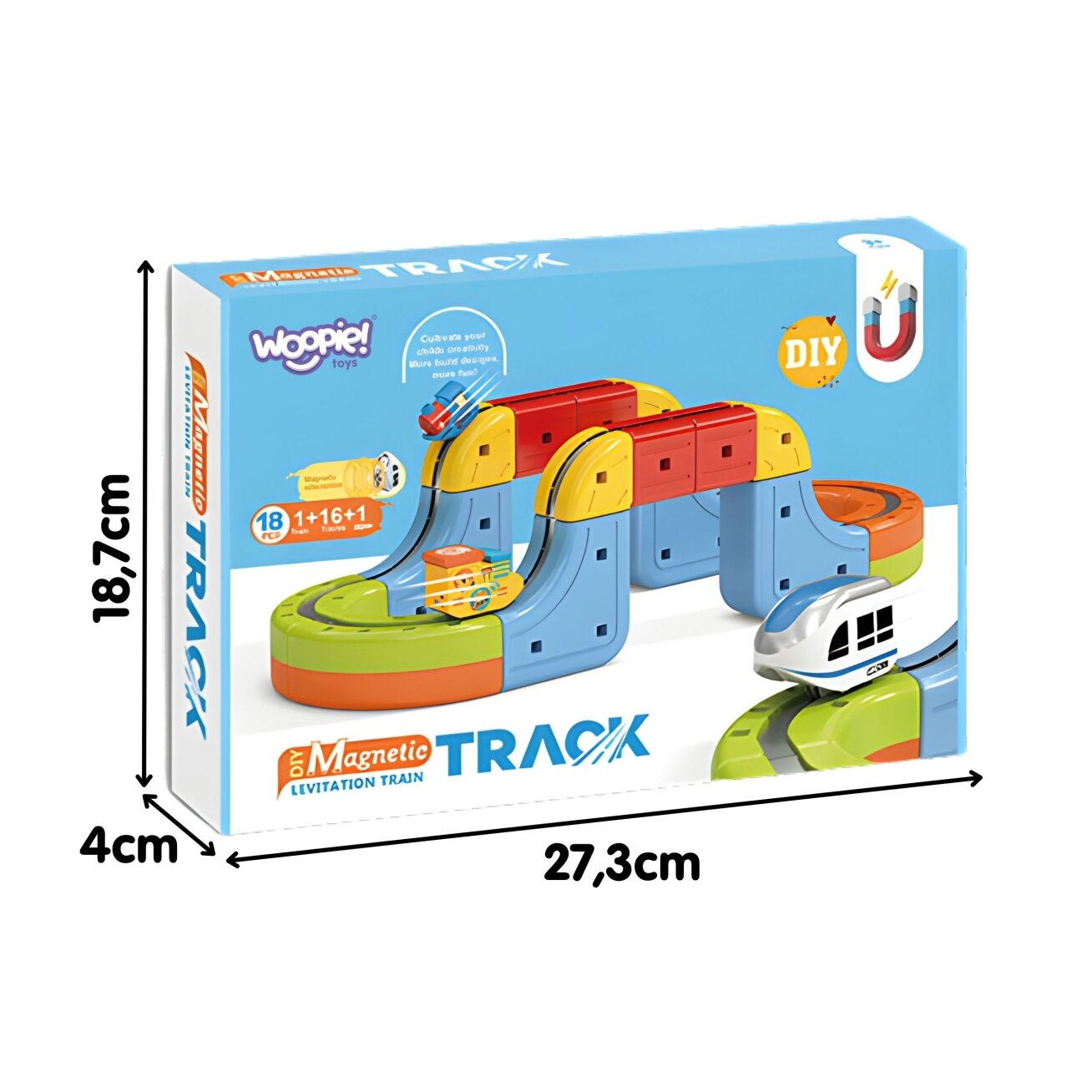 WOOPIE magnetinės kaladėlės – levituojantis trasa 18 vnt. 6 WOOPIE magnetinės kaladėlės – levituojantis trasa 18 vnt. 6