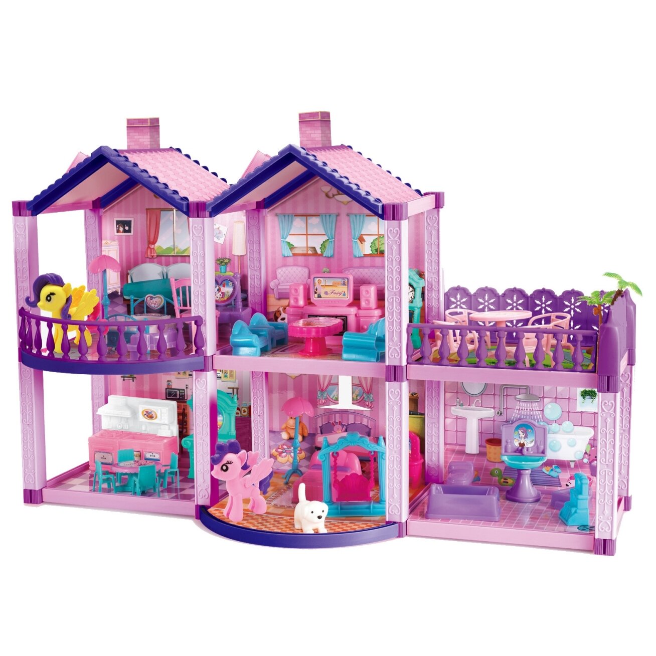 WOOPIE lėlių namelis poniams PONY FANTASY VILLA 120 el. 3