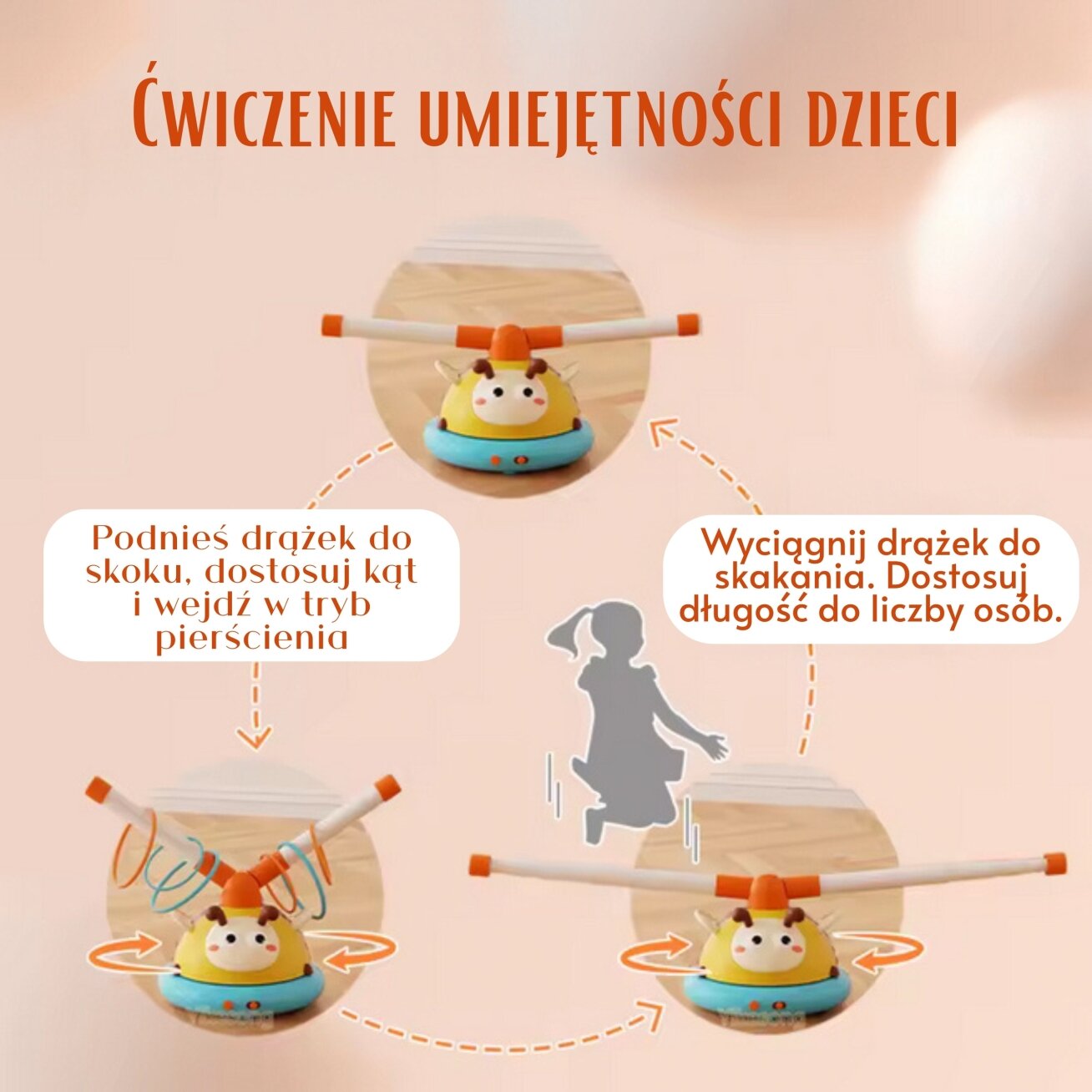 WOOPIE Vikrumo žaidimas Automatinė šokdynė 2in1 Mėtymas į taikinį Bitutė 4 WOOPIE Vikrumo žaidimas Automatinė šokdynė 2in1 Mėtymas į taikinį Bitutė 4