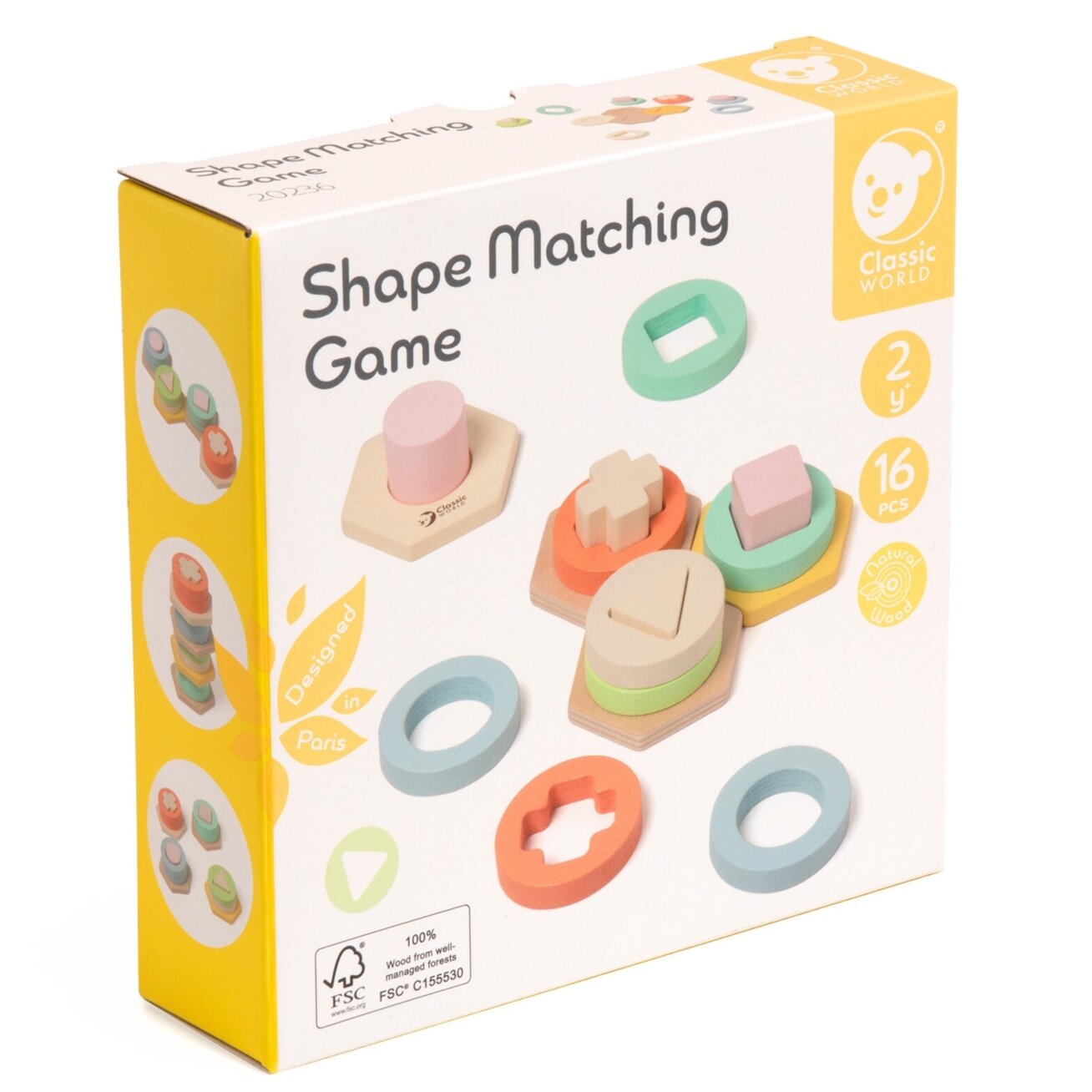 CLASSIC WORLD Montessori formų ir spalvų rūšiuoklis – bokšto dėlionė 9