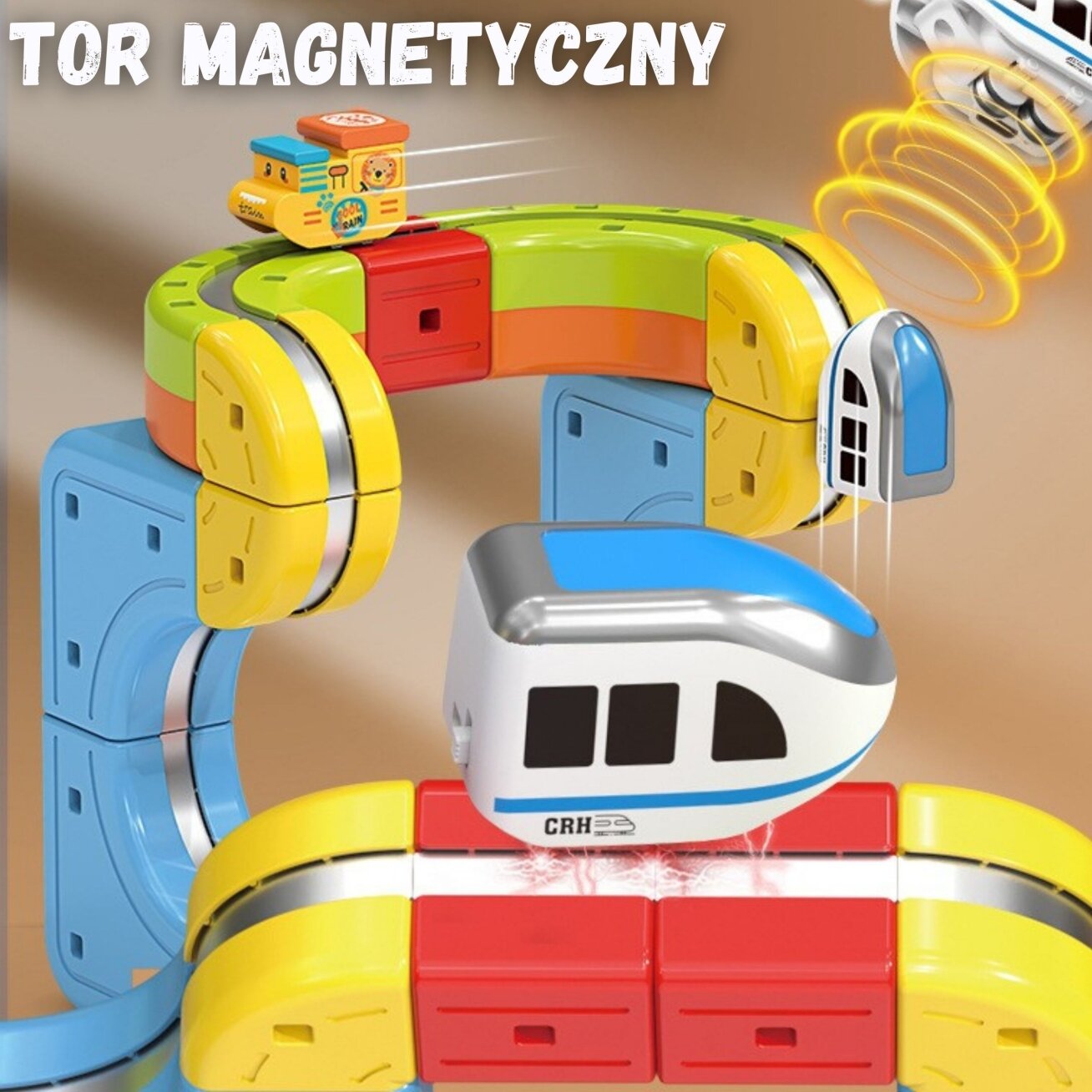 WOOPIE Magiškas kubelių traukinukas Konstruktoriaus kaladėlės Antigravitacinė magnetinė trasa 68 el. 5 WOOPIE Magiškas kubelių traukinukas Konstruktoriaus kaladėlės Antigravitacinė magnetinė trasa 68 el. 5