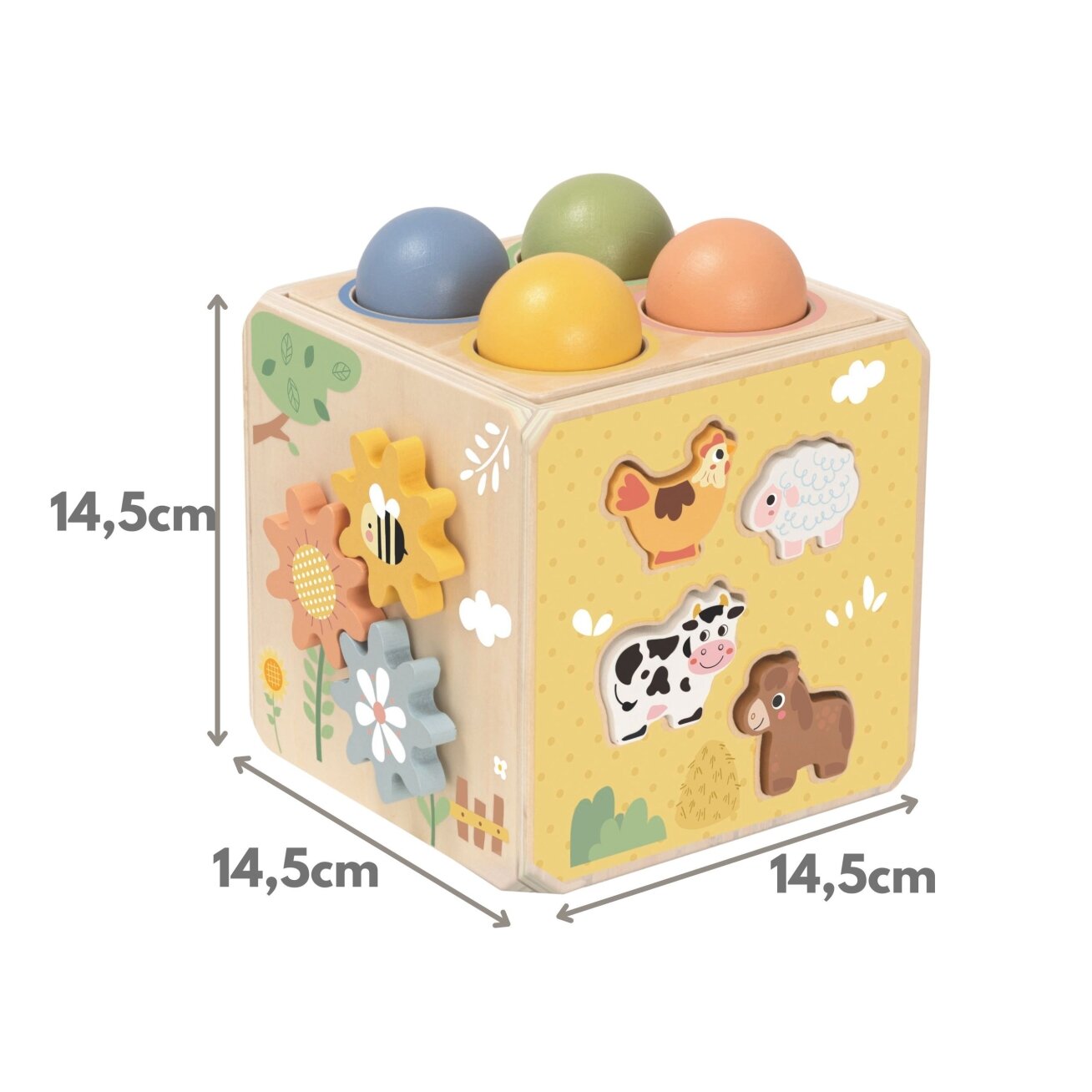 TOOKY TOY Medinė pavasarinė edukacinė kubo formos dėlionė 5in1 4