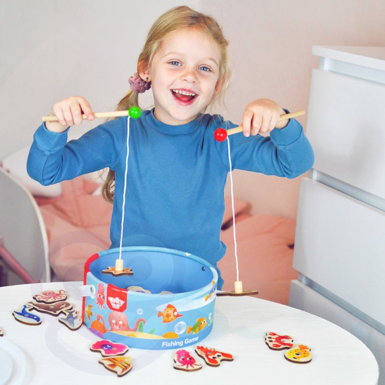 TOOKY TOY Vikrumo žaidimas Žuvyčių gaudymas Žvejyba 1