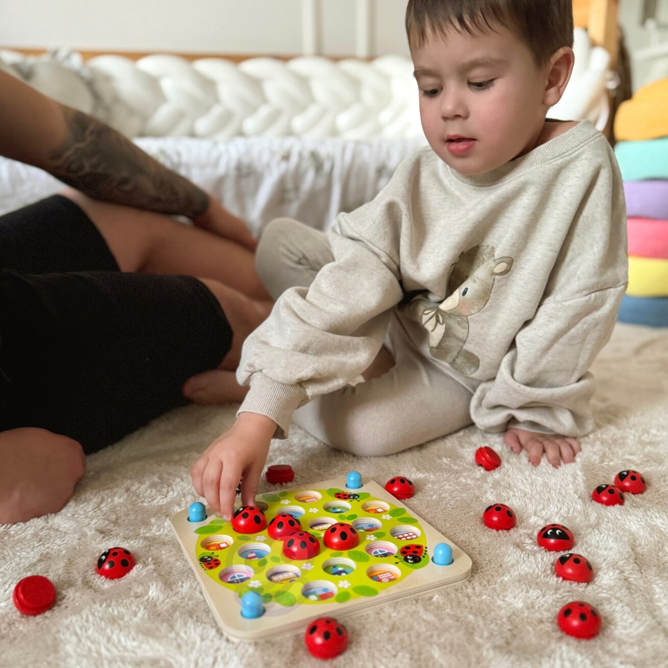 WOOPIE GREEN Memory medinis edukacinis atminties žaidimas dėlionė boružė 1
