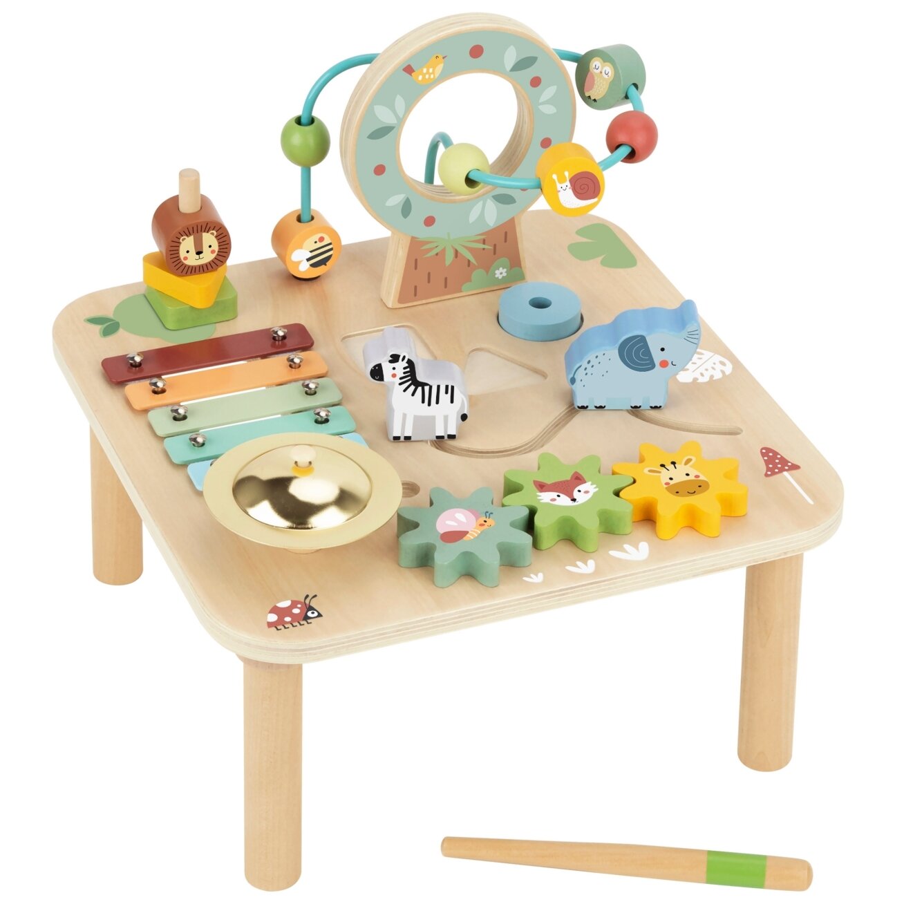 WOOPIE GREEN Medinis edukacinis veiklos staliukas Muzikinis sensorinis labirintas 5in1 10 WOOPIE GREEN Medinis edukacinis veiklos staliukas Muzikinis sensorinis labirintas 5in1 10
