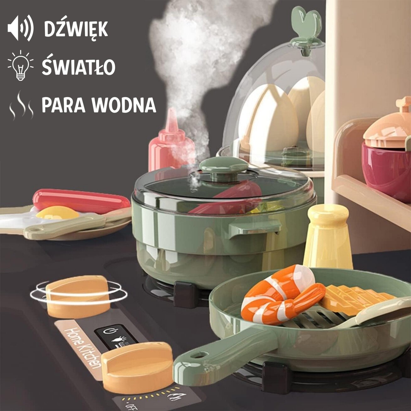 WOOPIE Interaktyvi virtuvė su garais, čiaupas su vandens cirkuliacija, efektai 88 el. 1 WOOPIE Interaktyvi virtuvė su garais, čiaupas su vandens cirkuliacija, efektai 88 el. 1