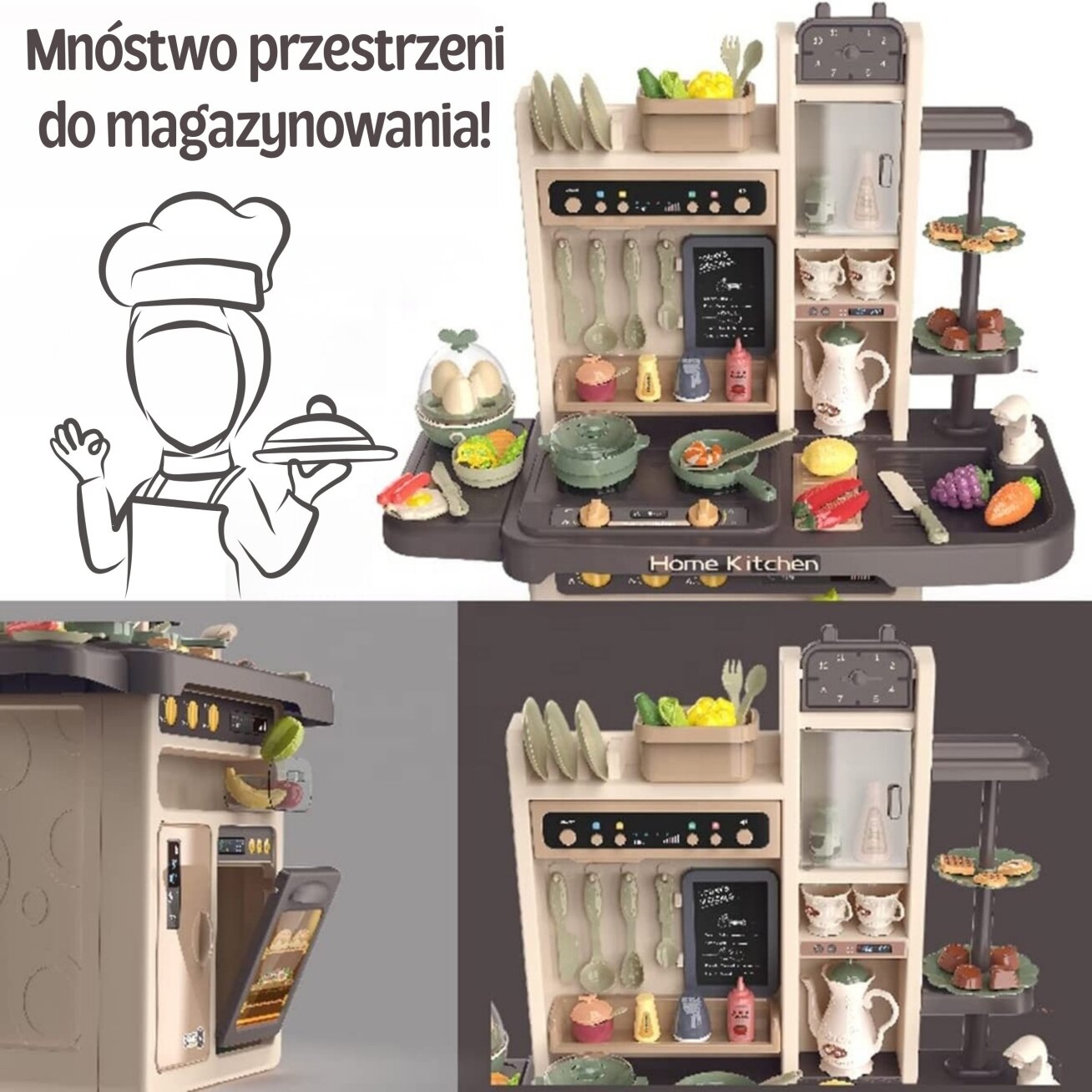 WOOPIE Interaktyvi virtuvė su garais, čiaupas su vandens cirkuliacija, efektai 88 el. 6 WOOPIE Interaktyvi virtuvė su garais, čiaupas su vandens cirkuliacija, efektai 88 el. 6