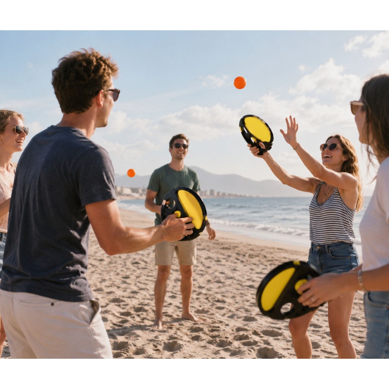 WOOPIE Catch Ball vikrumo žaidimas Mesk–Pagauk Raketė + 2 kamuoliukai 1