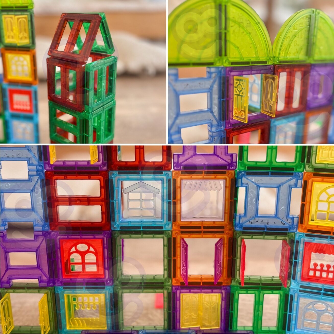 WOOPIE Magnetinės konstrukcinės 3D kaladėlės edukacinis rinkinys Pilis 100el. 2 WOOPIE Magnetinės konstrukcinės 3D kaladėlės edukacinis rinkinys Pilis 100el. 2