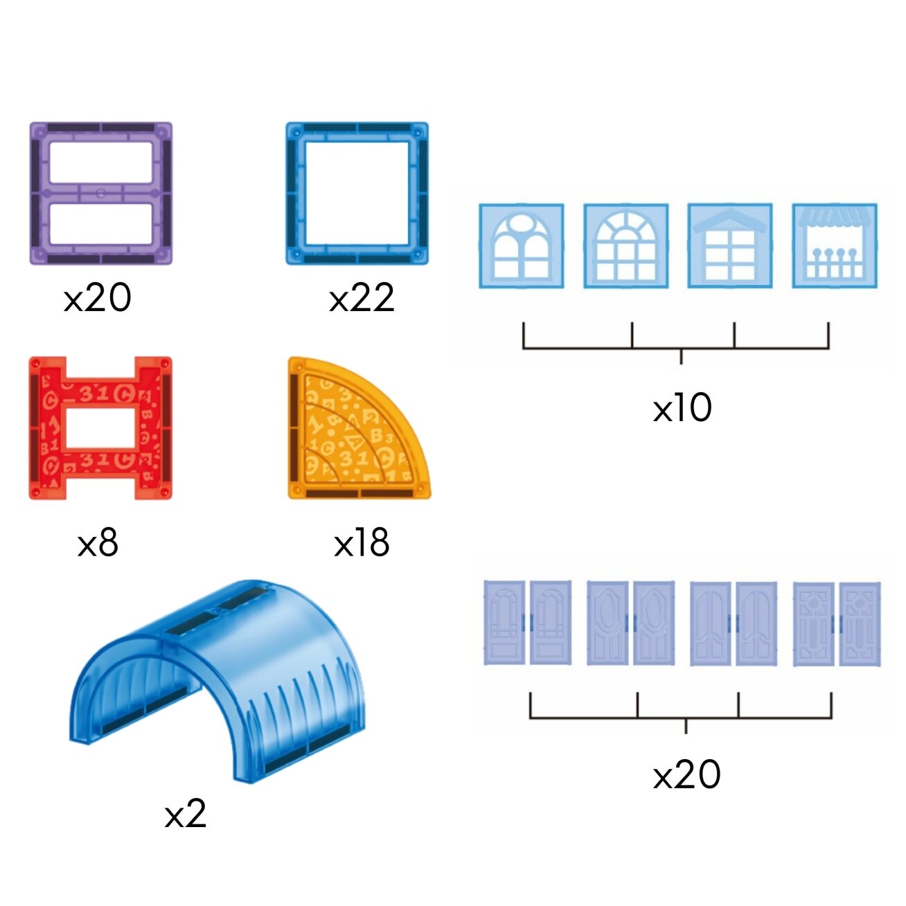 WOOPIE Magnetinės konstrukcinės 3D kaladėlės edukacinis rinkinys Pilis 100el. 6 WOOPIE Magnetinės konstrukcinės 3D kaladėlės edukacinis rinkinys Pilis 100el. 6