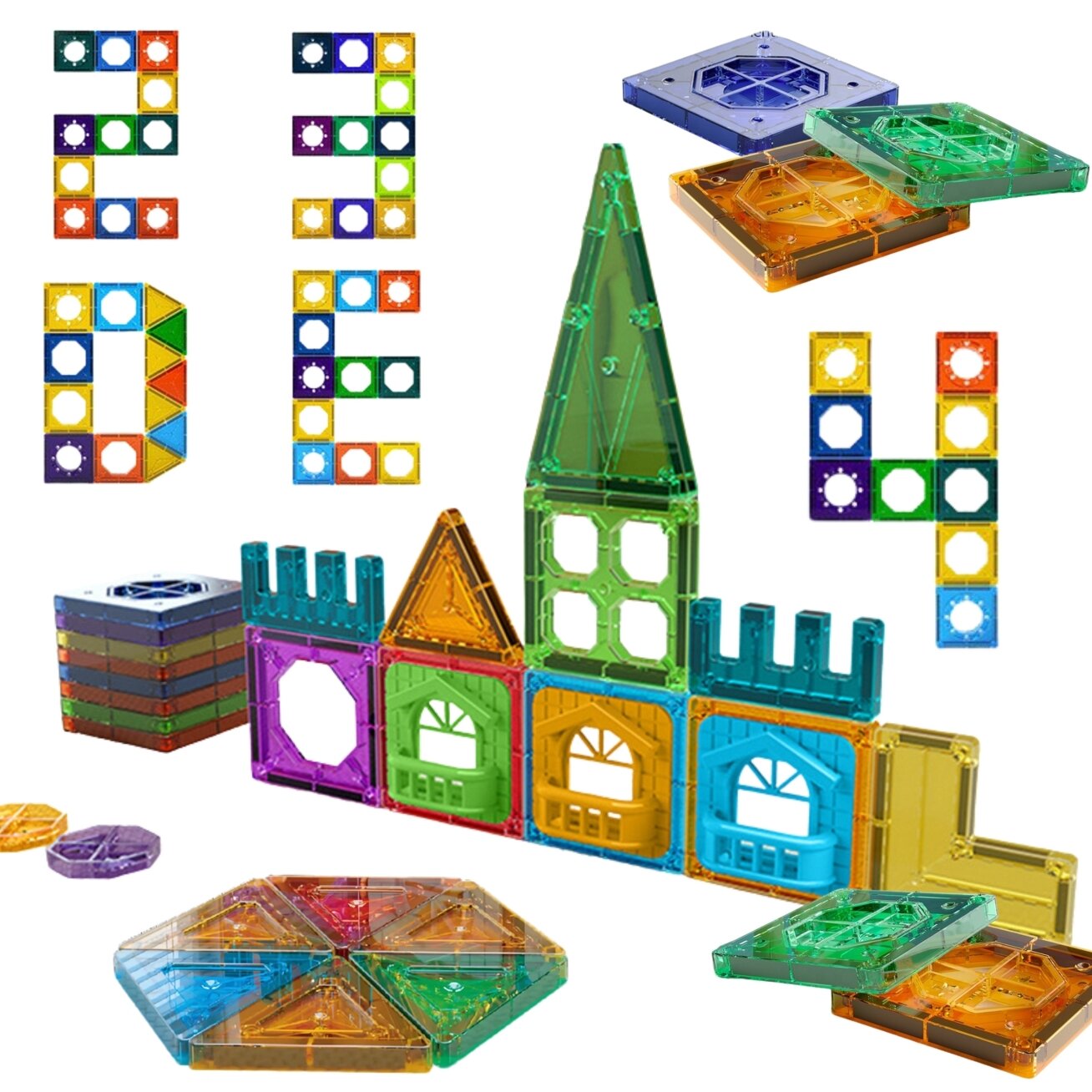 WOOPIE Magnetinės konstrukcinės kaladėlės 3D edukacinis rinkinys Pilis 30 vnt. 3 WOOPIE Magnetinės konstrukcinės kaladėlės 3D edukacinis rinkinys Pilis 30 vnt. 3