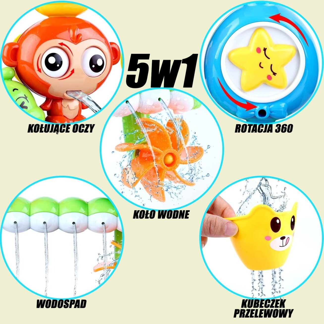 WOOPIE BABY Vandens žaislas maudynėms Beždžionėlė + puodelis 12 WOOPIE BABY Vandens žaislas maudynėms Beždžionėlė + puodelis 12