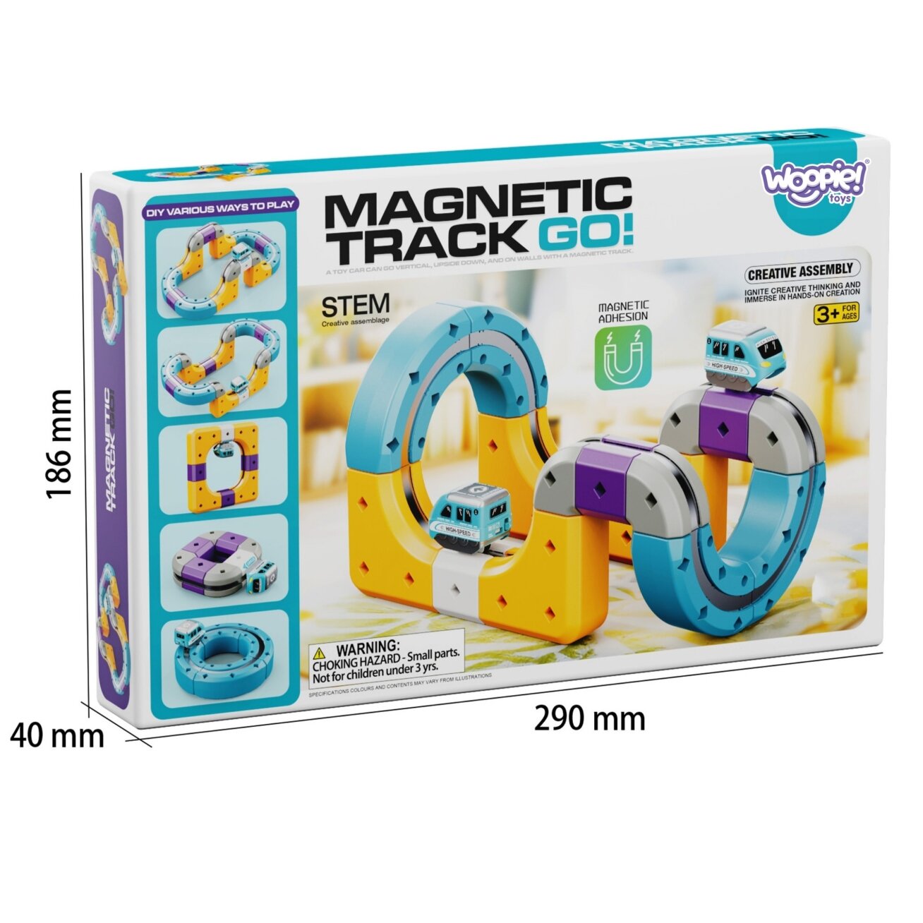 WOOPIE Magnetinis konstruktorius geležinkelio trasa su pritraukimo efektu 38 el. 7 WOOPIE Magnetinis konstruktorius geležinkelio trasa su pritraukimo efektu 38 el. 7