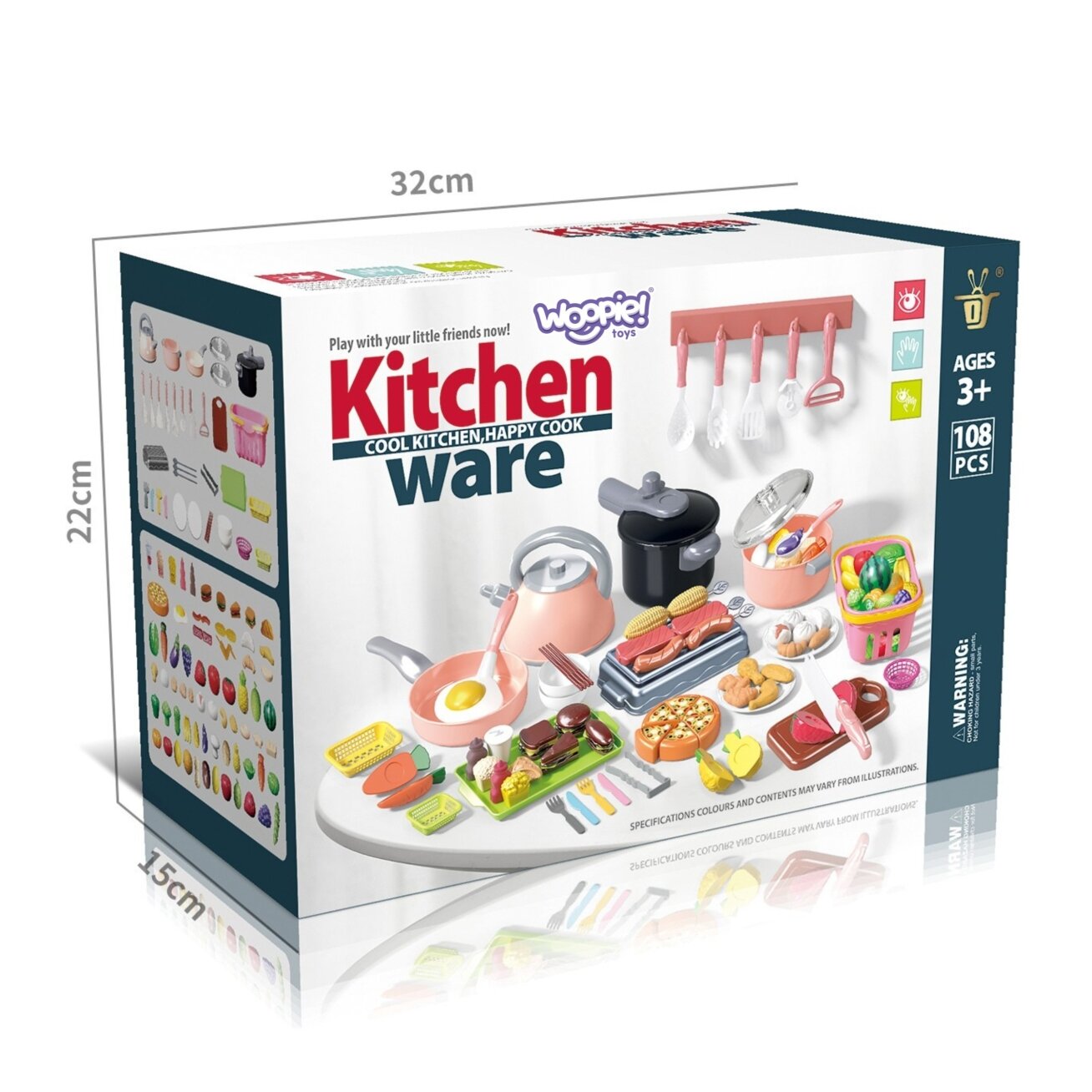 WOOPIE Virtuvės aksesuarų rinkinys Maisto gaminimo žaislas 108 el 6 WOOPIE Virtuvės aksesuarų rinkinys Maisto gaminimo žaislas 108 el 6