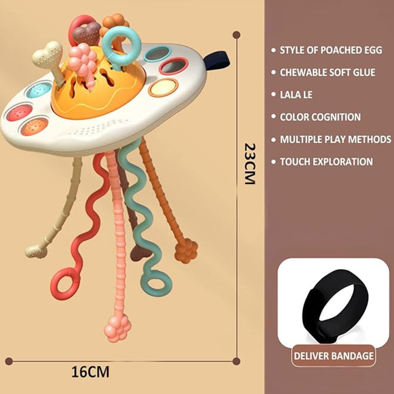 WOOPIE BABY sensorinis Montessori žaislas kramtukas barškutis daugiafunkcis UFO 8 WOOPIE BABY sensorinis Montessori žaislas kramtukas barškutis daugiafunkcis UFO 8