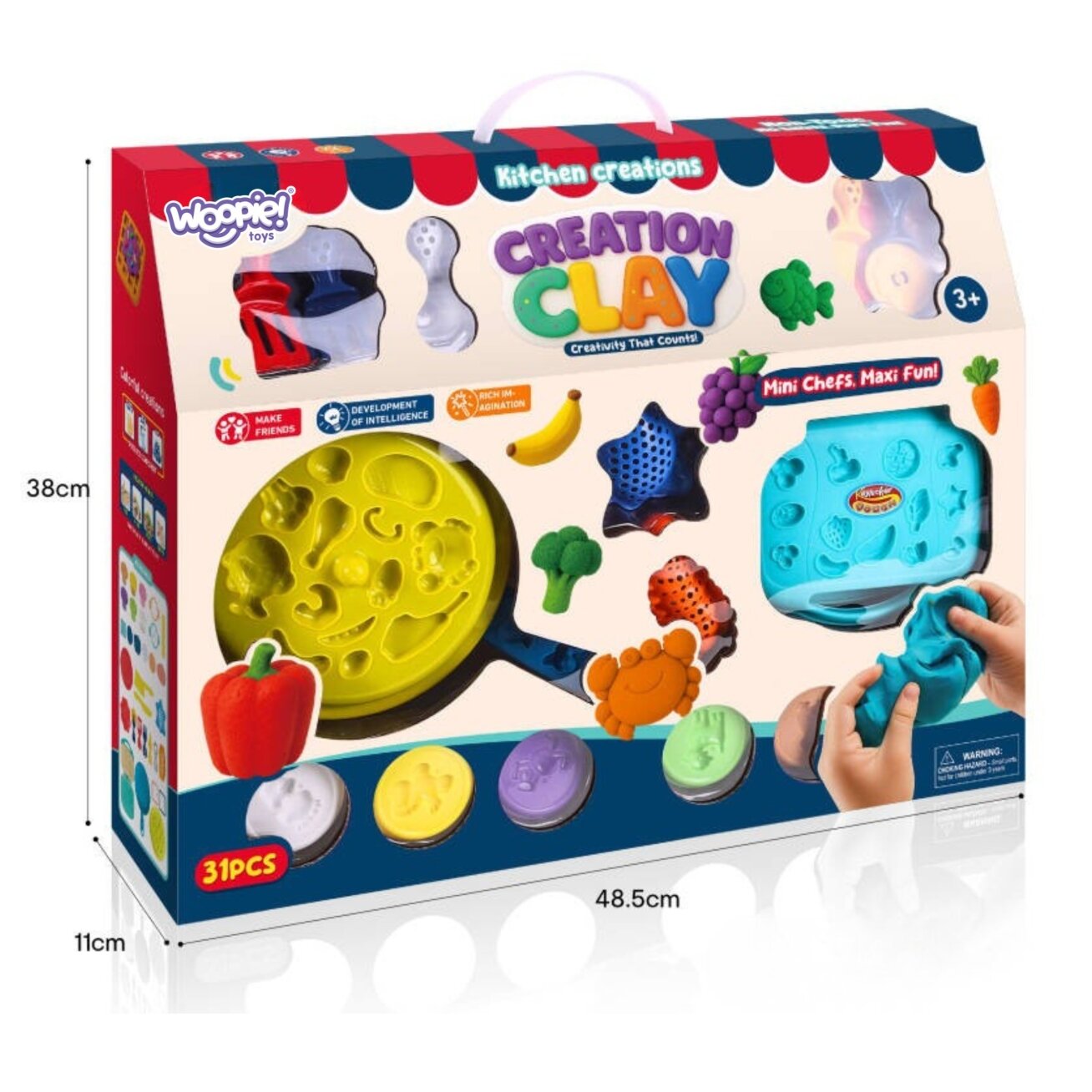 WOOPIE Plastilinas Vaflinė Virtuvė Rinkinys Priedai 39 el. 2