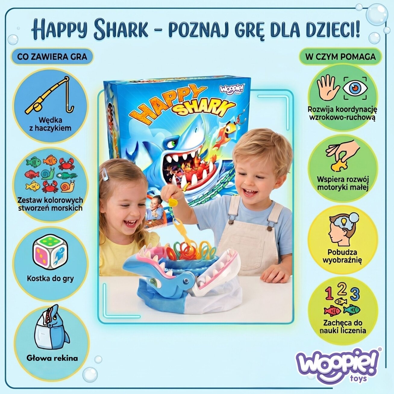 WOOPIE Vikrumo žaidimas ŽUVELIŲ GAUDYMAS Alkanas ryklys KANDA DIY 2 WOOPIE Vikrumo žaidimas ŽUVELIŲ GAUDYMAS Alkanas ryklys KANDA DIY 2