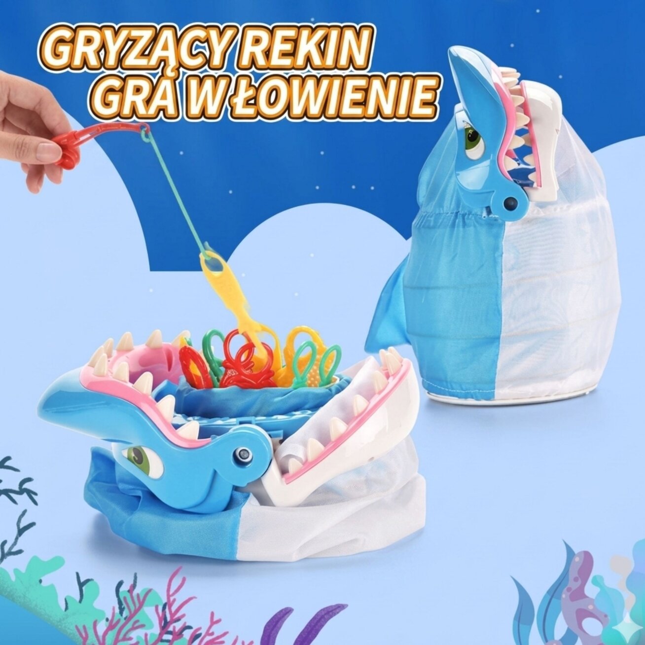 WOOPIE Vikrumo žaidimas ŽUVELIŲ GAUDYMAS Alkanas ryklys KANDA DIY 3