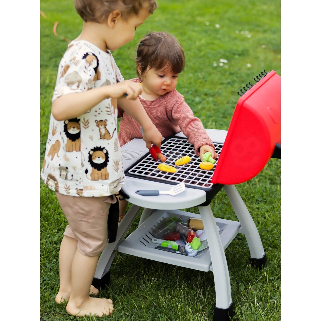 WOOPIE Interaktyvus lauko grilis Barbecue virtuvė su garų efektu LED XL rinkinys 41 el. 1