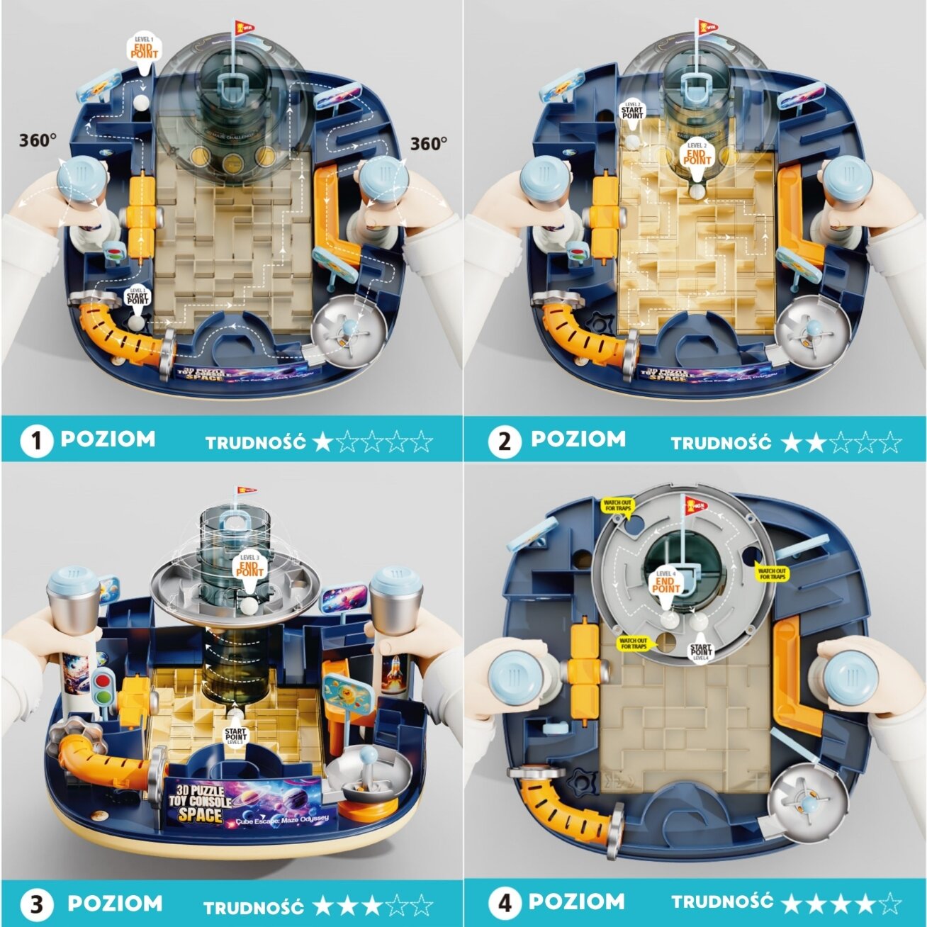 WOOPIE Kosminis 3D labirintas Vikrumo žaidimas Konsolė 1