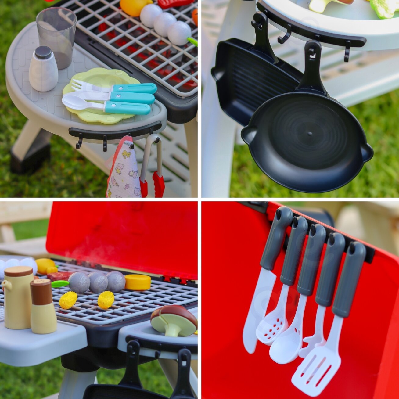 WOOPIE Interaktyvus lauko grilis Barbecue virtuvė su garų efektu LED XL rinkinys 41 el. 3 WOOPIE Interaktyvus lauko grilis Barbecue virtuvė su garų efektu LED XL rinkinys 41 el. 3
