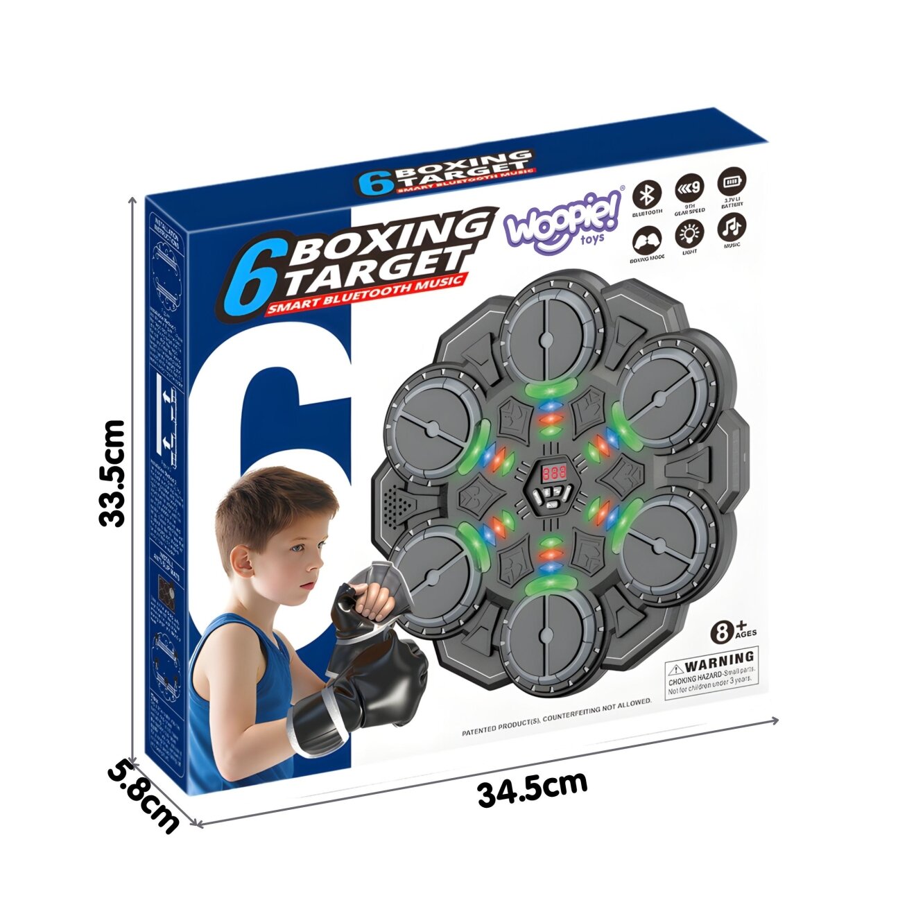 WOOPIE Išmanus bokso taikinys refleksų treniruotei Bluetooth 6