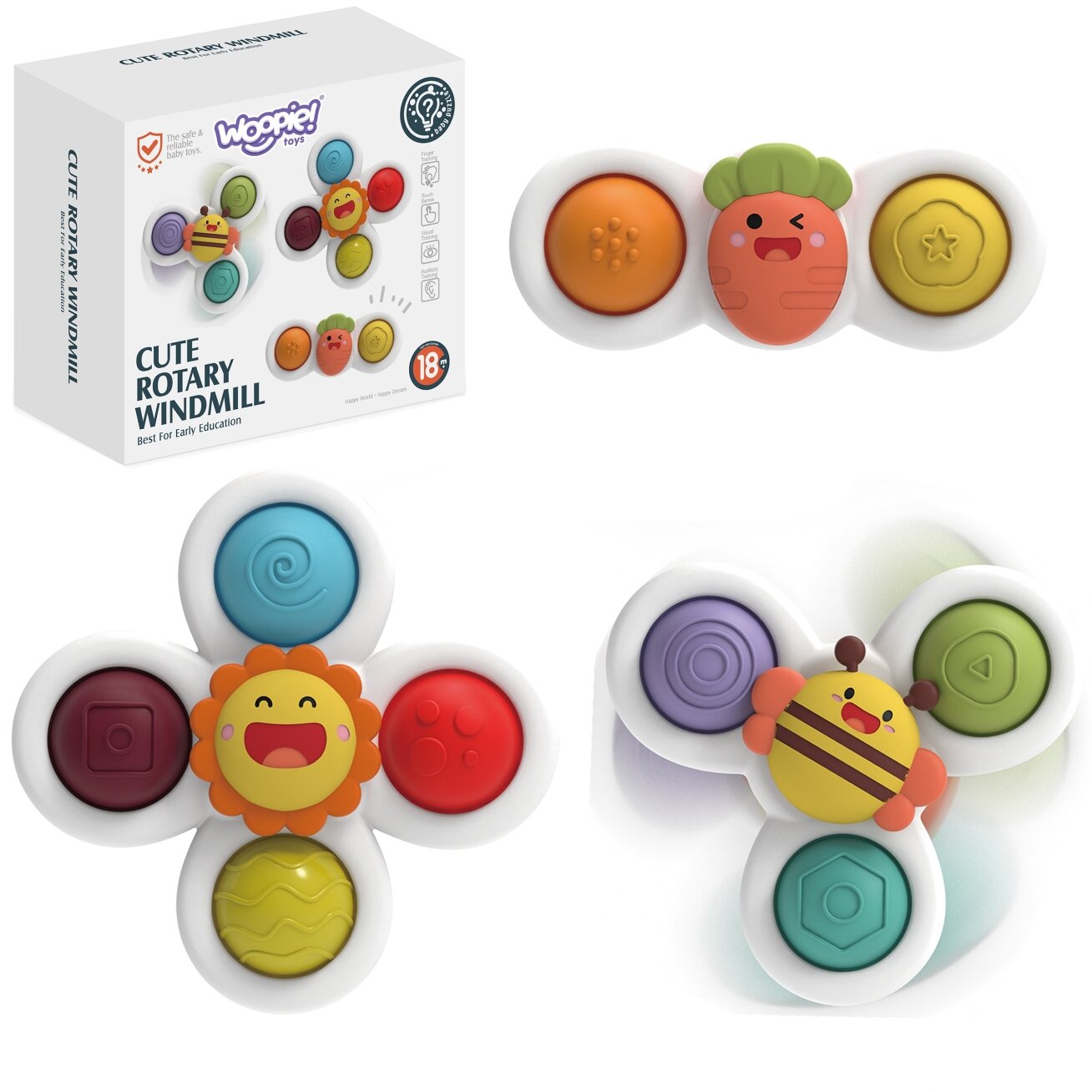 WOOPIE BABY sensorinis edukacinis spineris žaislas 3in1 WOOPIE BABY sensorinis edukacinis spineris žaislas 3in1