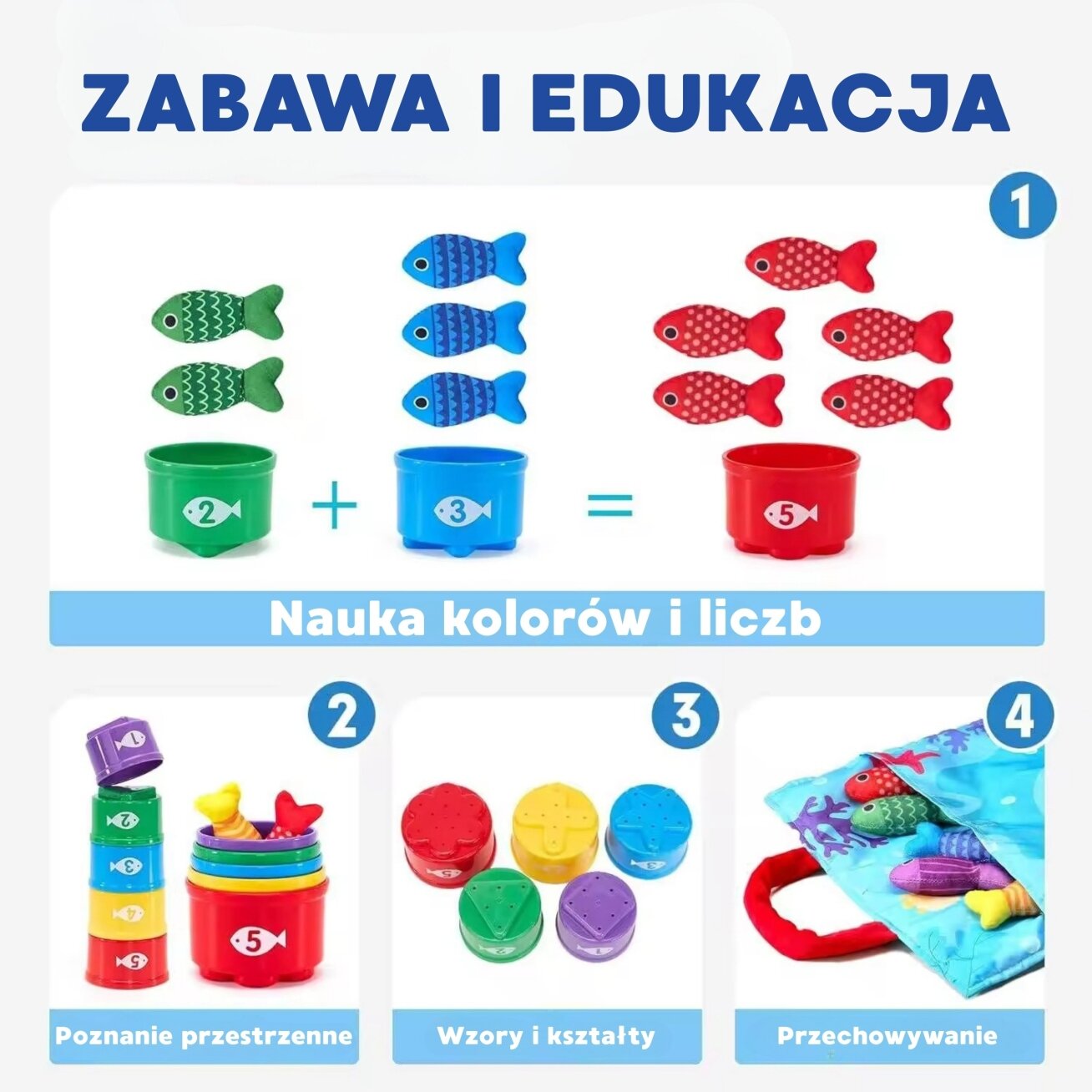 WOOPIE Mažojo žvejo rinkinys Skaičiavimo mokymasis 22 vnt. 4